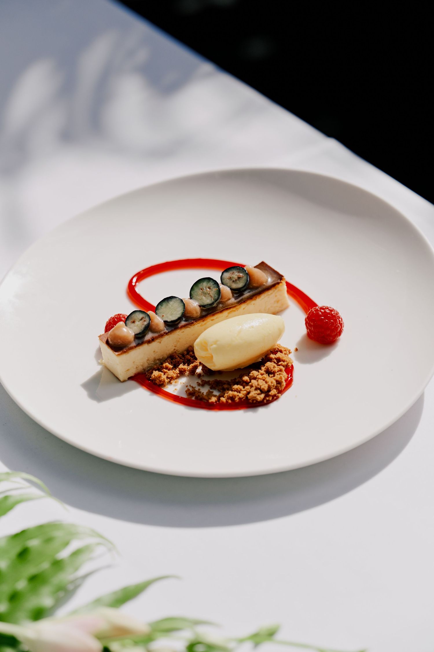 Dessert dish on a table
