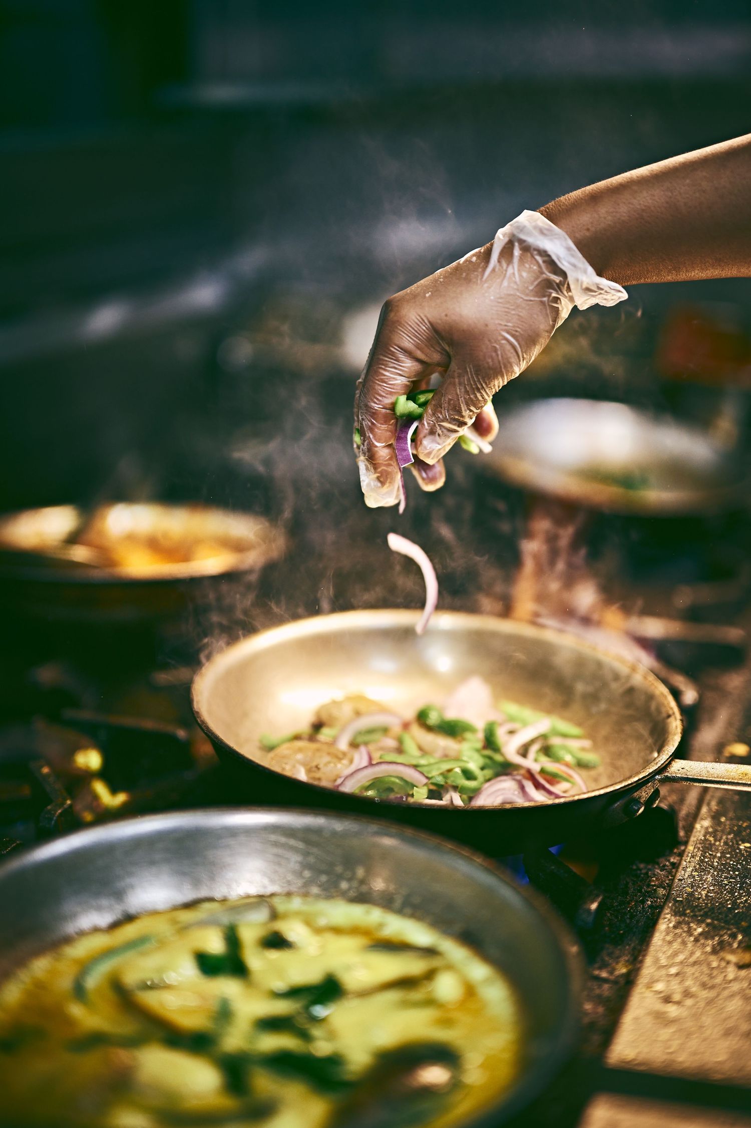 Indian food on a table for a restaurant