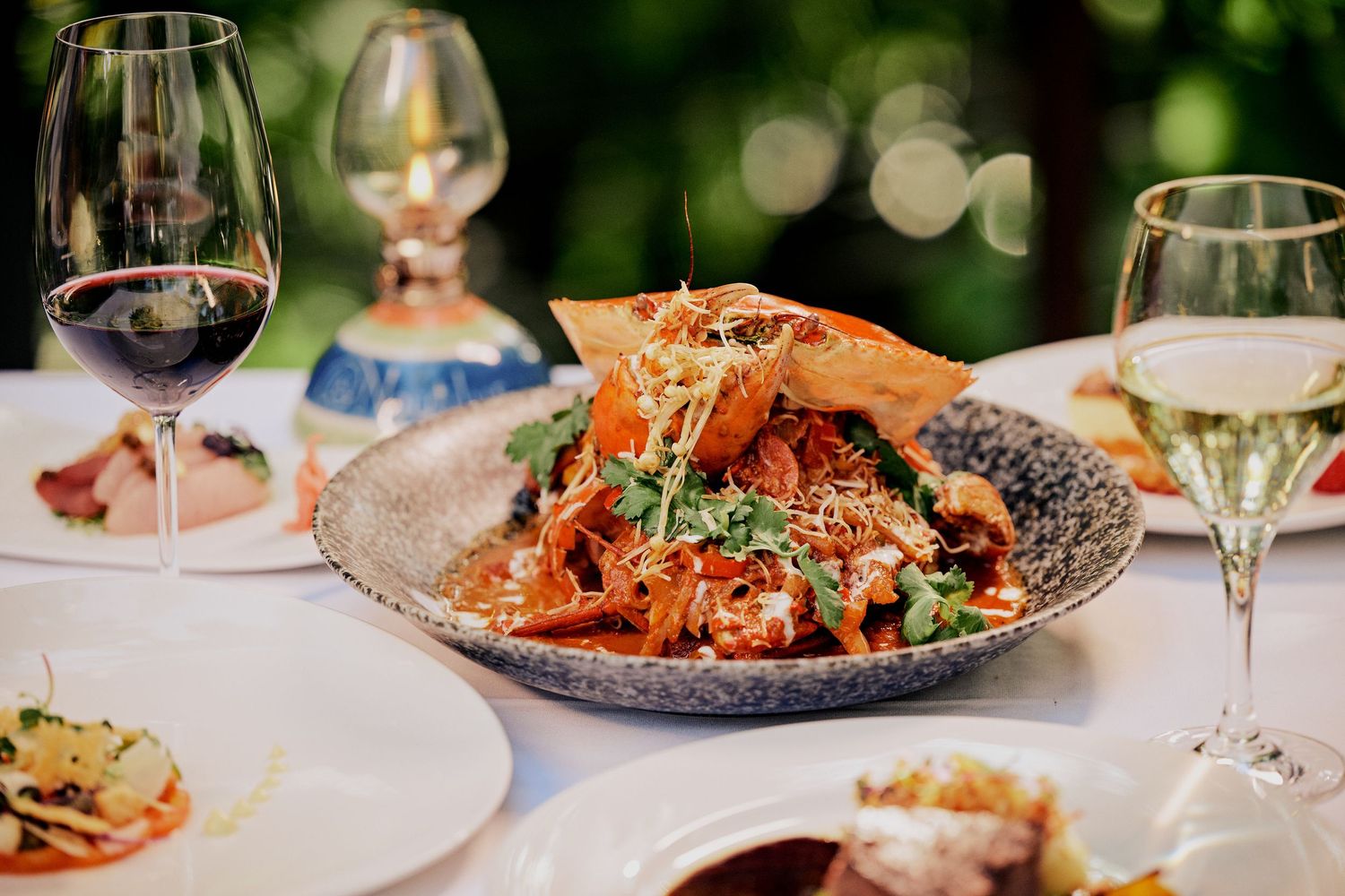 Crab dish on a table