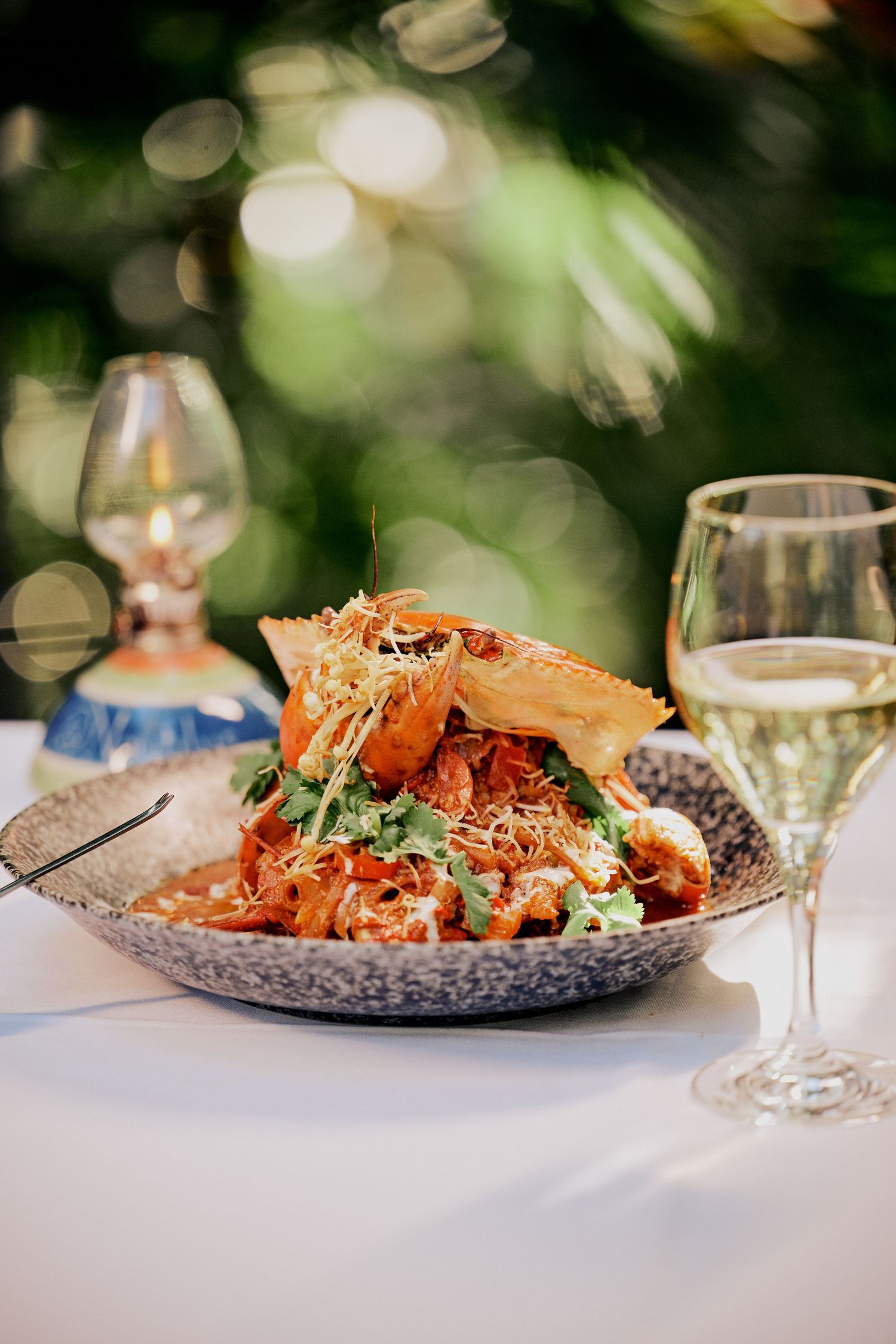 Crab dish on a table