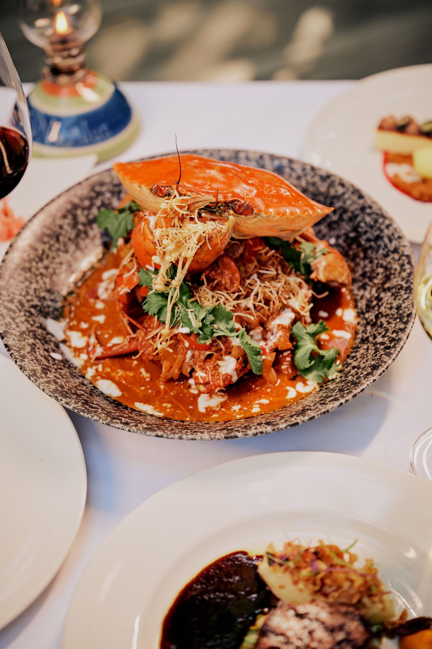 Crab dish on a table