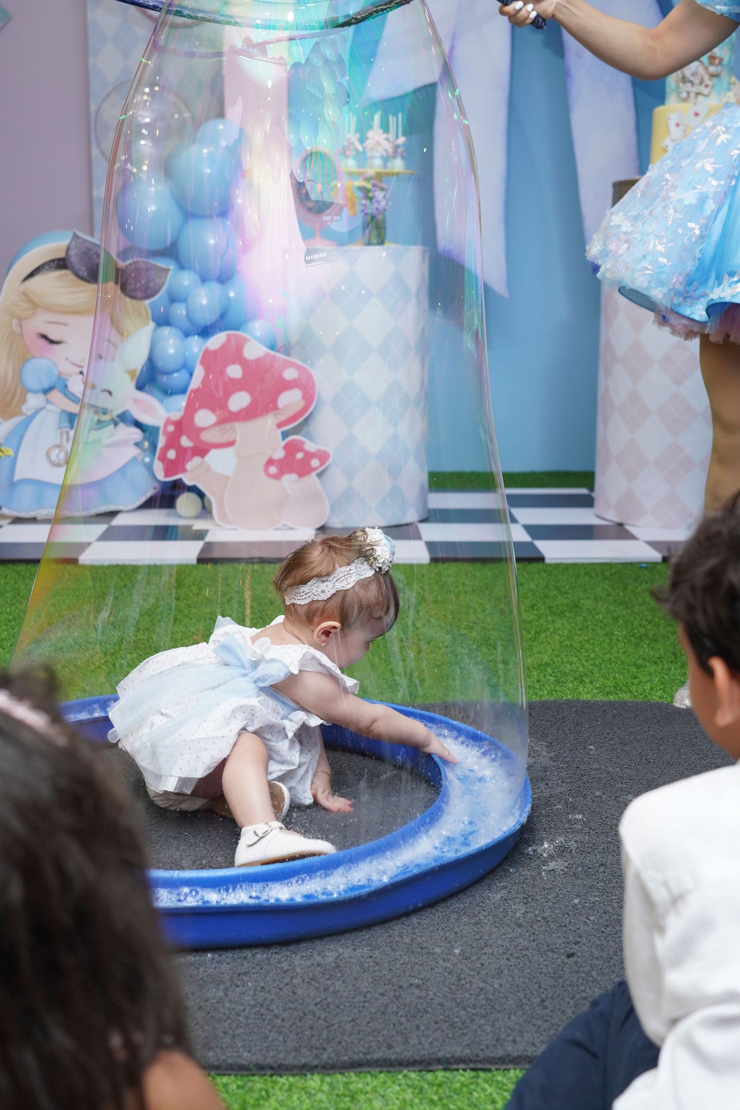 Fotografía profesional, fiesta de cumpleaños 1er. año.  temático Alicia en el país de las maravillas. Familia y amigos.