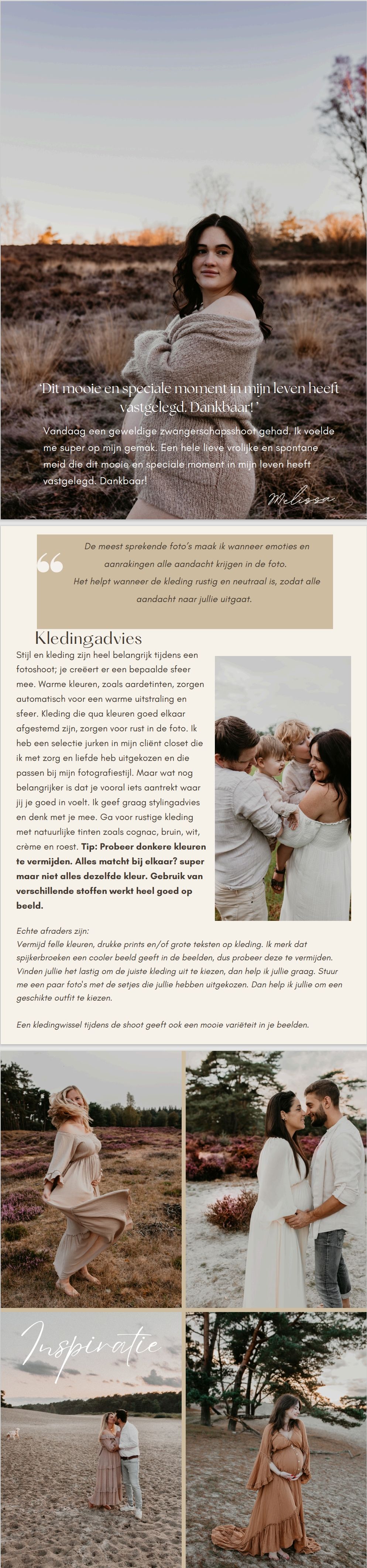 Brochure zwangerschapsshoot