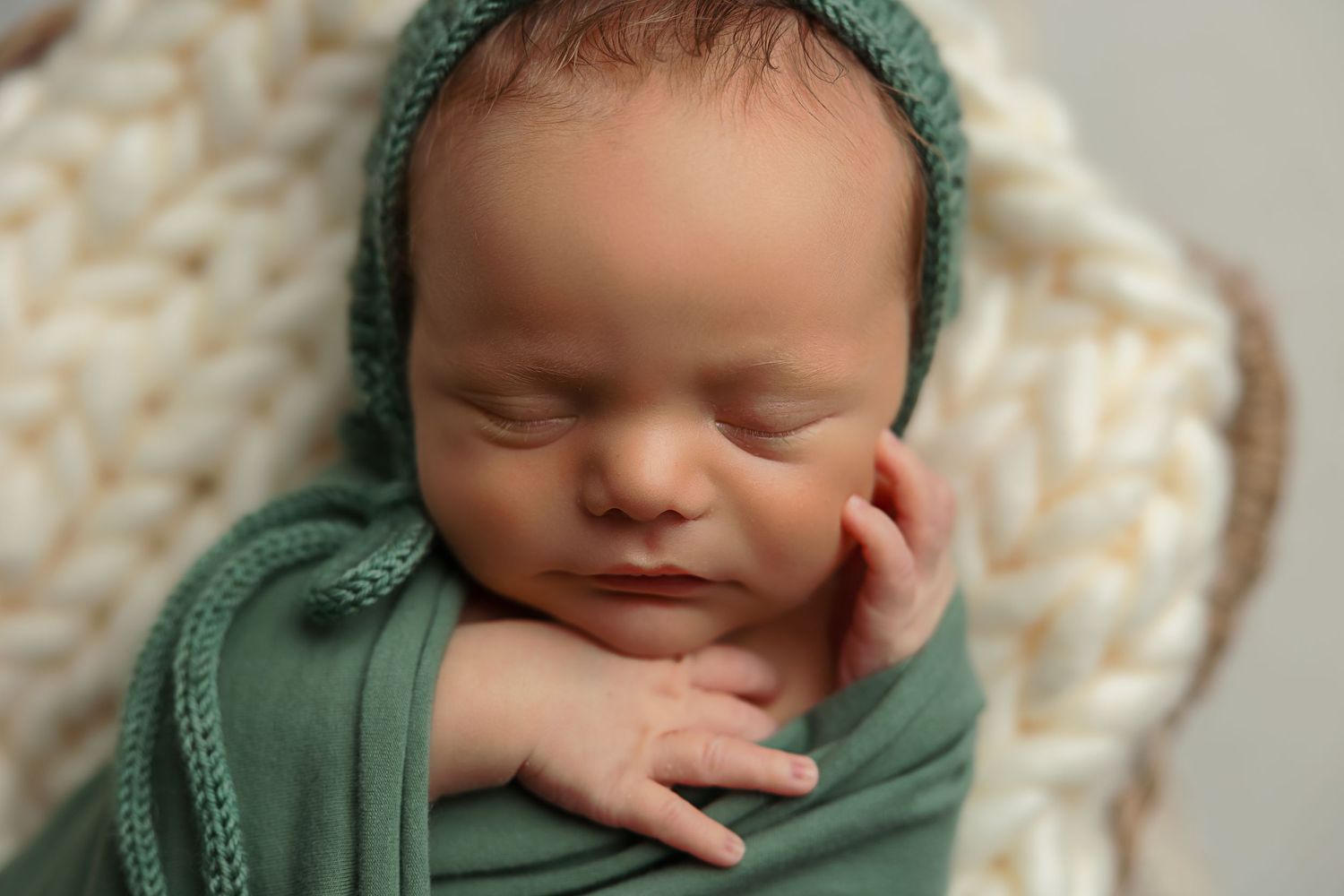 sage green newborn photos