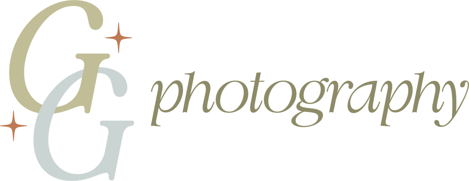 Gold calligraphy logo design with decorative swirls and the word 'photography' in elegant script lettering.