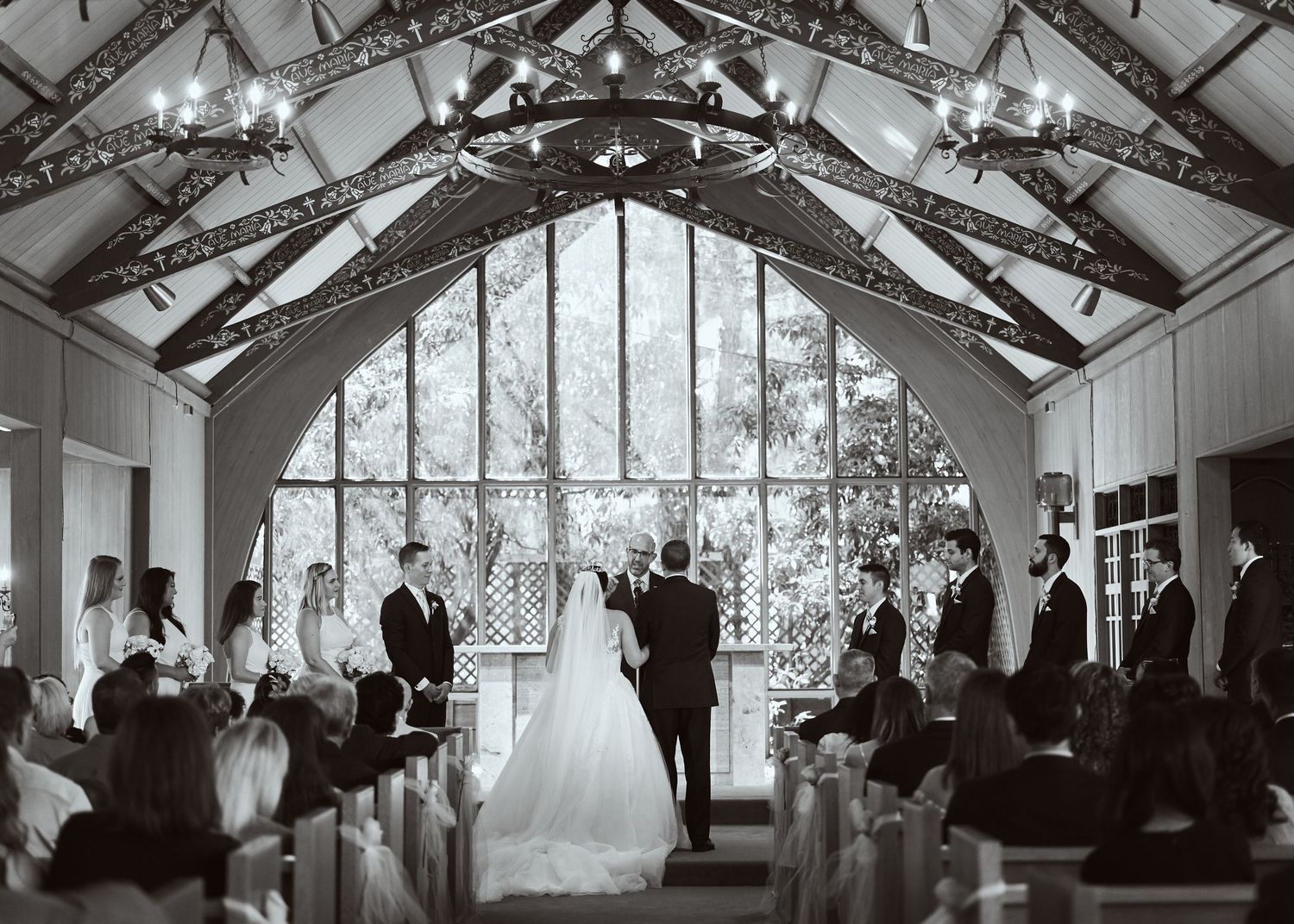 A wedding at a church in San Francisco.