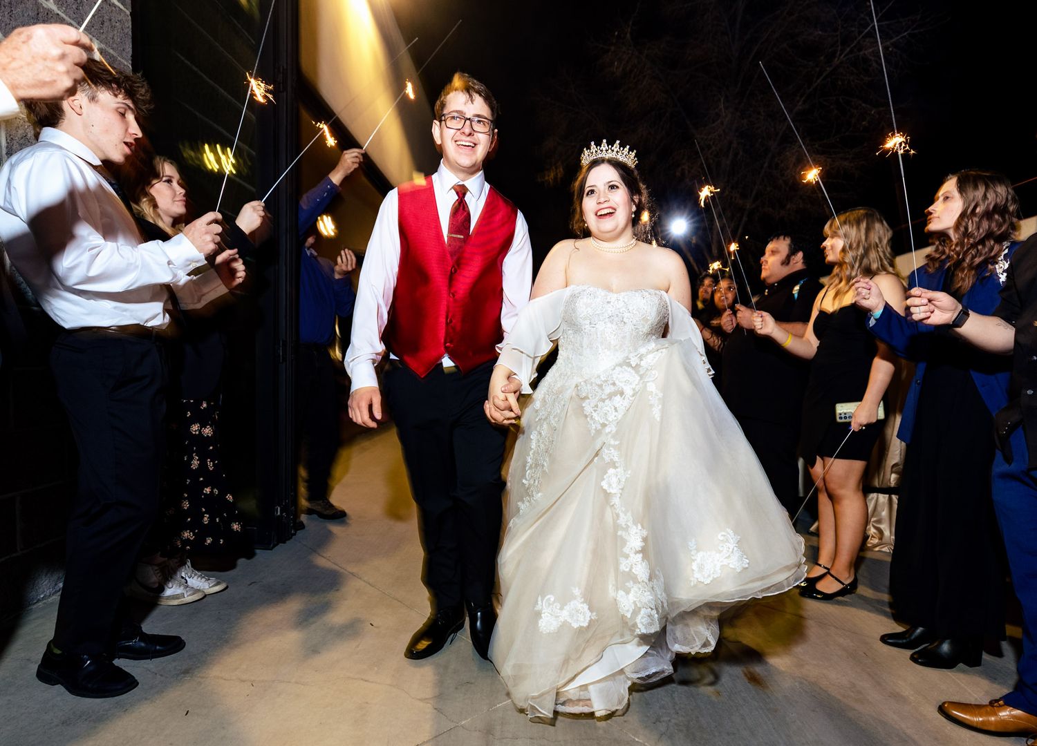 wedding sparkler send off at Sego Lily Events in West Jordan, Utah