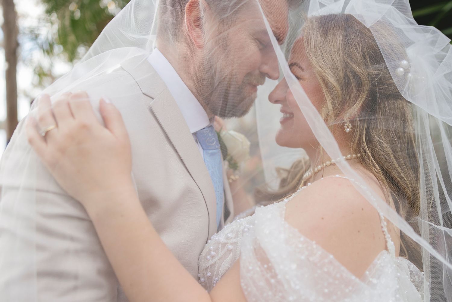 weddings, miami, under the veil shot, bride and groom, miami photographer, couples session, portrait photogrpahy, editorial photography