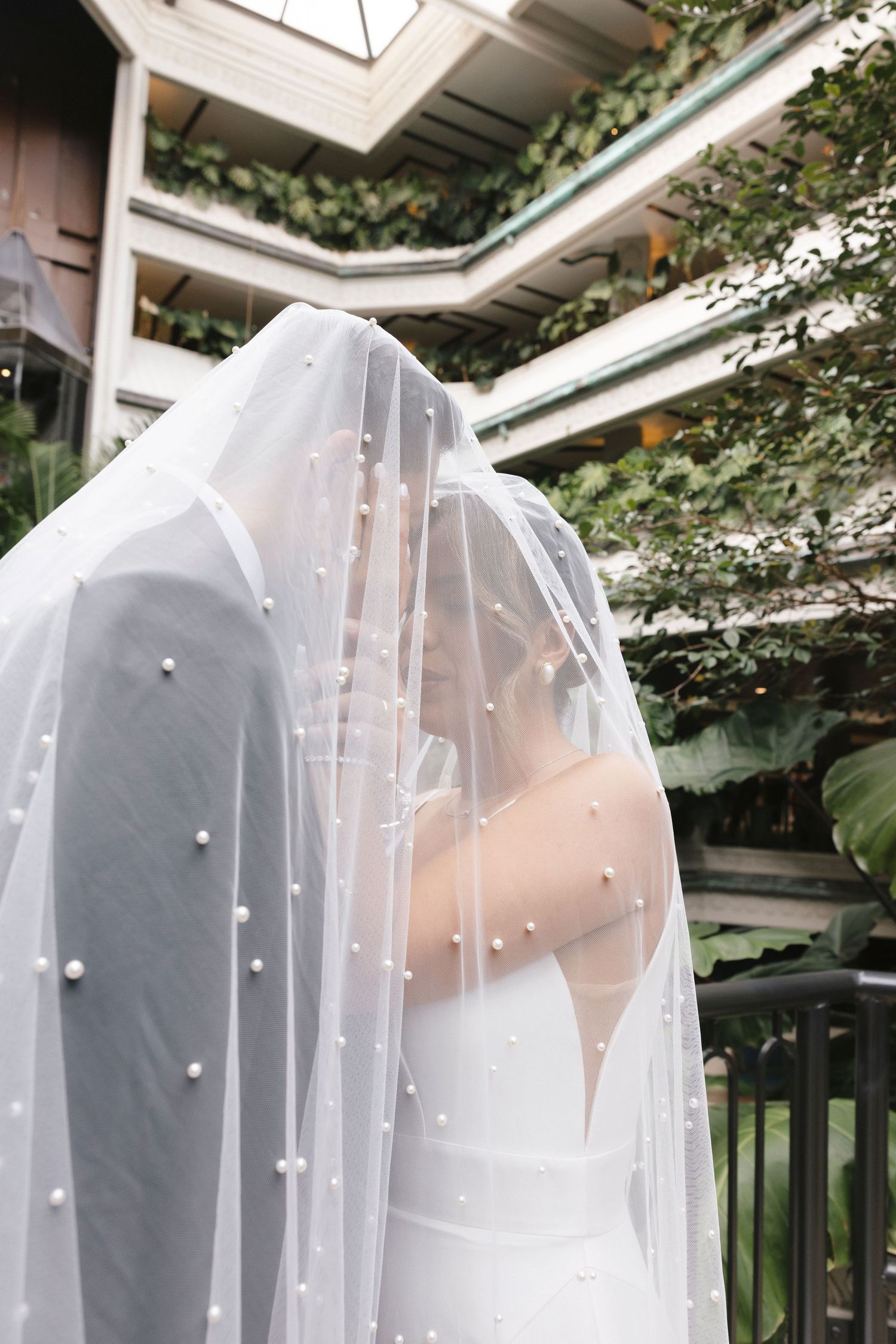 weddings, miami, under the veil shot, bride and groom, miami photographer, couples session, portrait photogrpahy, editorial photography