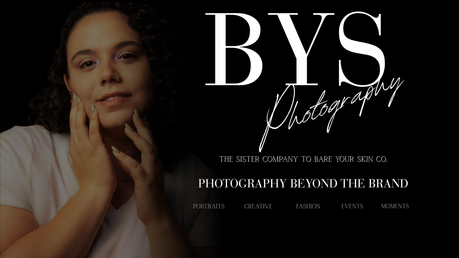 BYS Photography studio logo with a woman posing, promoting photography beyond the brand services.