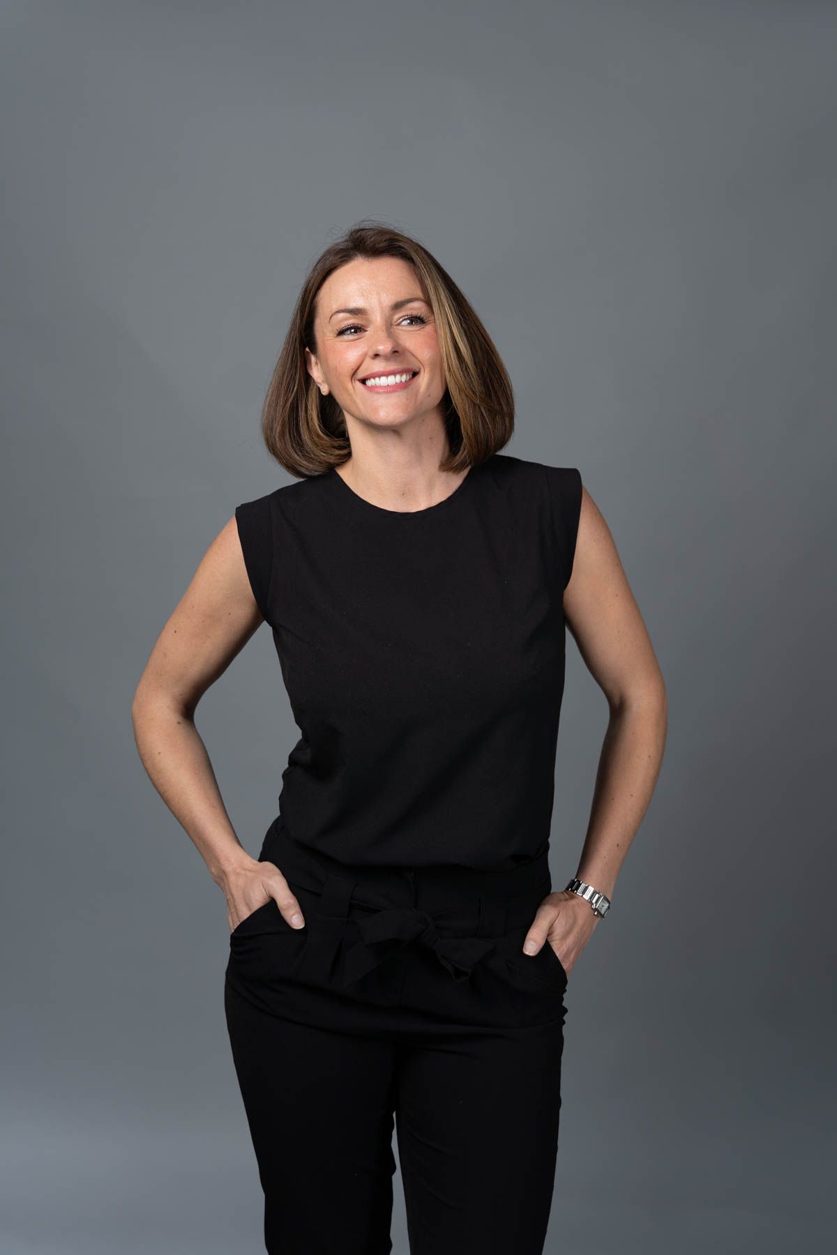 A fun, smiling business portrait of a senior recruitment professional in Whiteley.