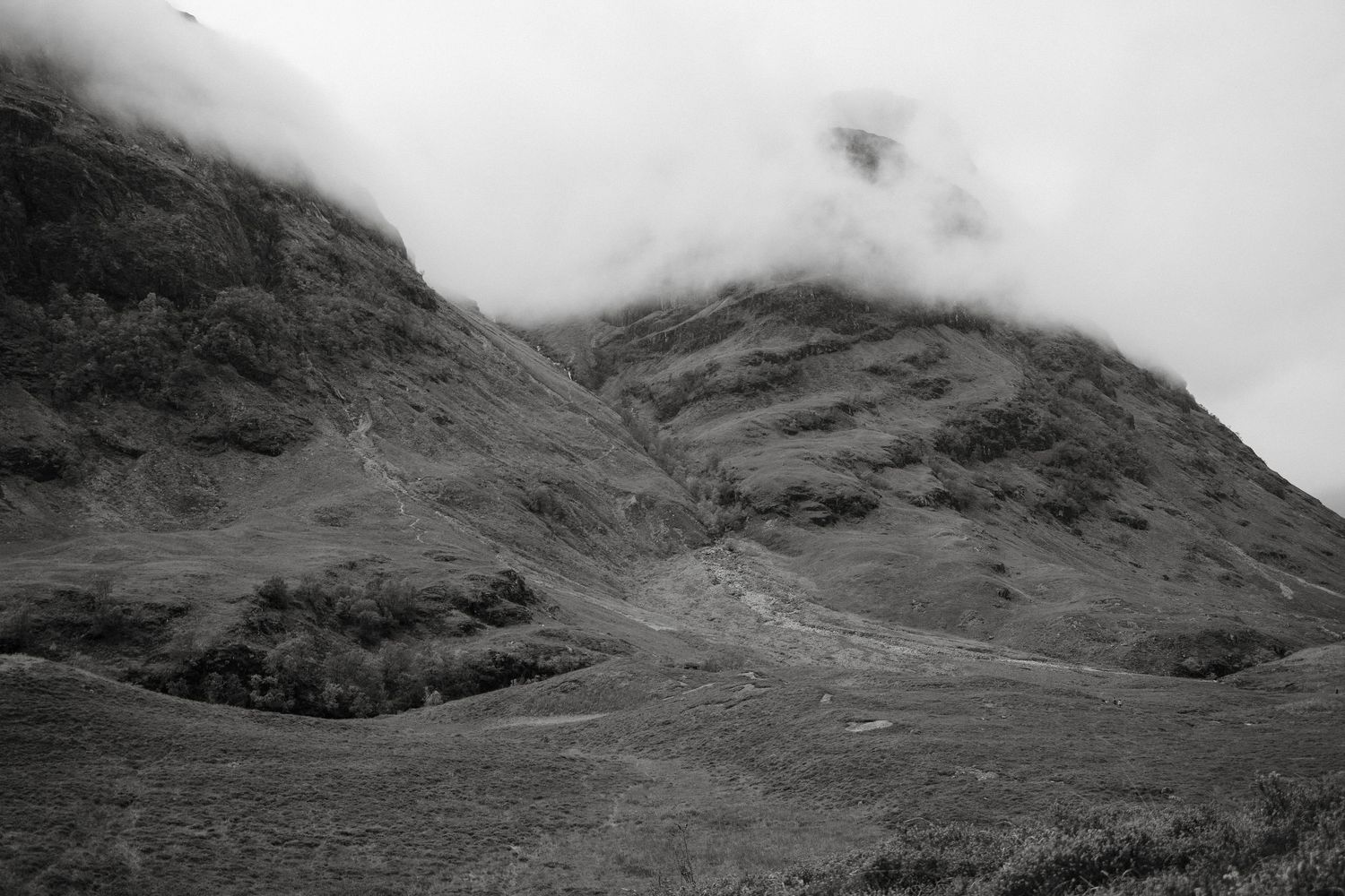 Glencoe Scotland Mountain and Fog