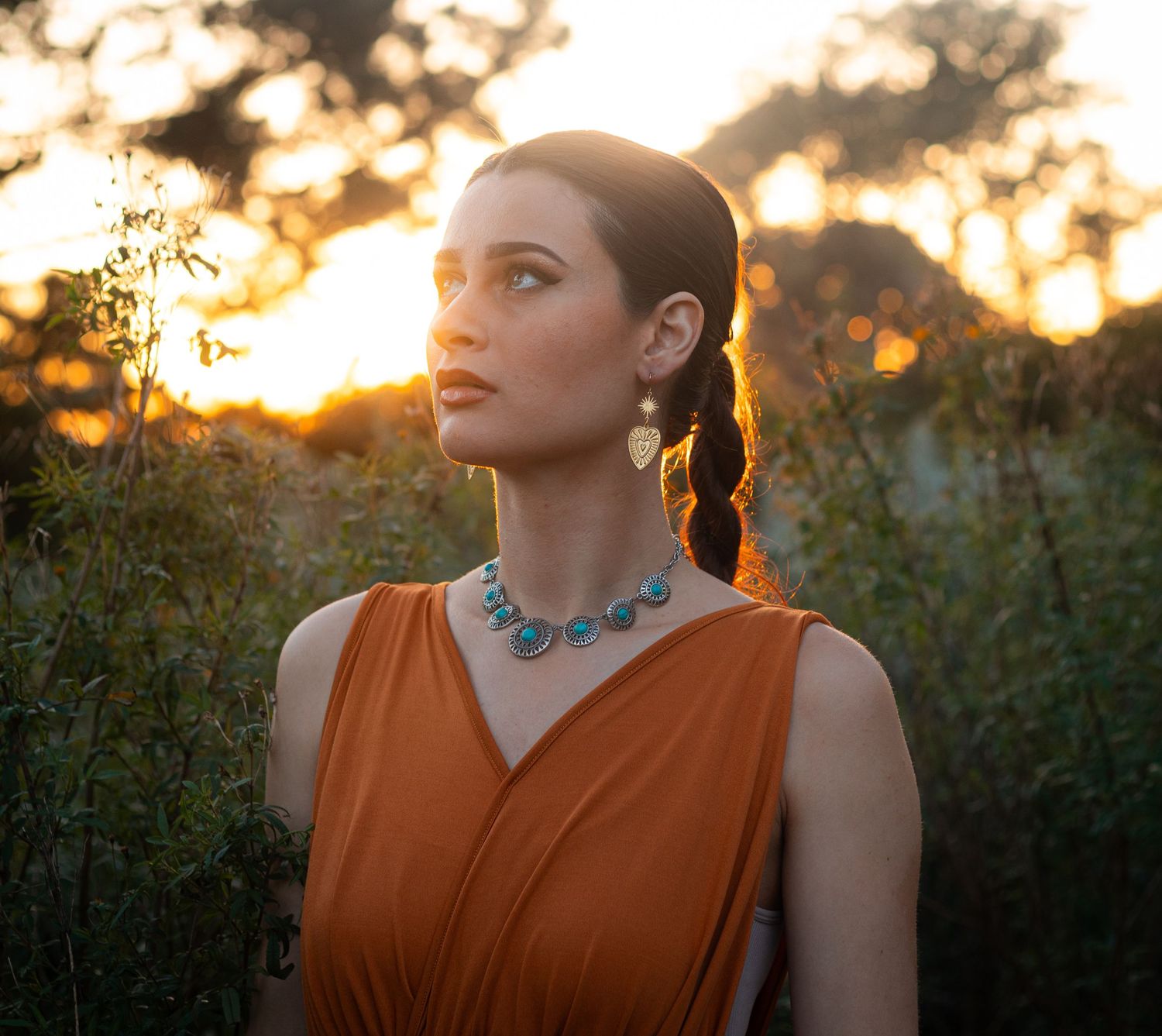 Boho inspired Creative portraits taken during golden hour in golden gate park.