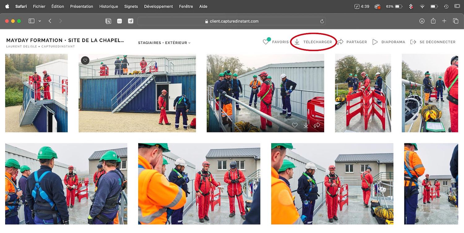 Guide Espace Client Capturedinstant - Télécharger les images par lot