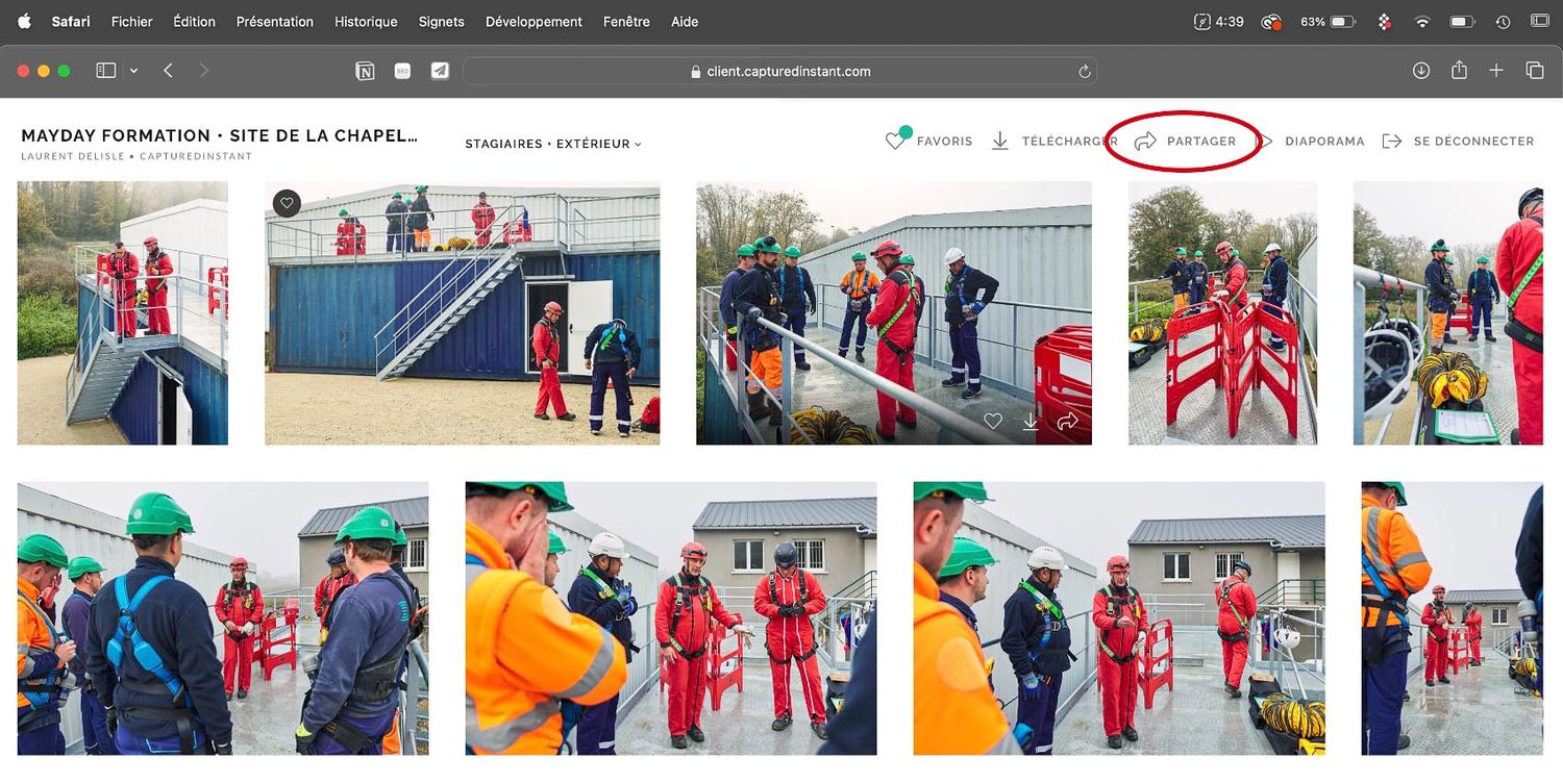 Guide Espace Client Capturedinstant - Partage par lot des images