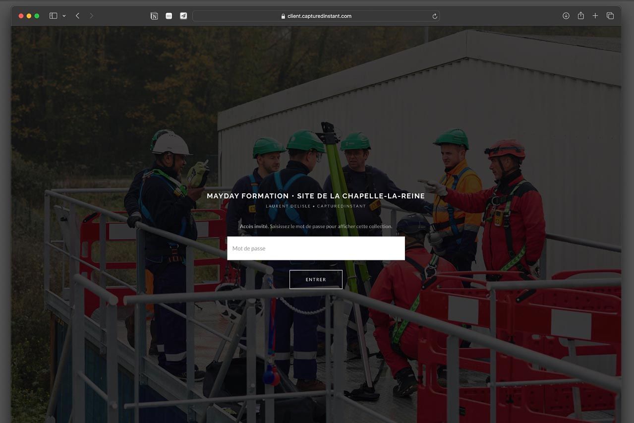 Guide Espace Client Capturedinstant - Mot de Passe de la Galerie