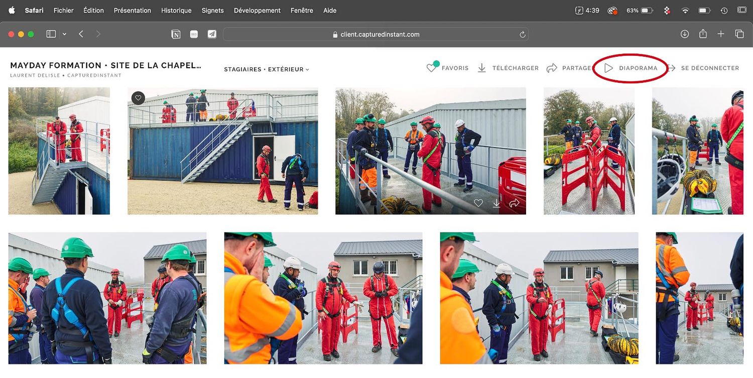 Guide Espace Client Capturedinstant - Le Diaporama d'image
