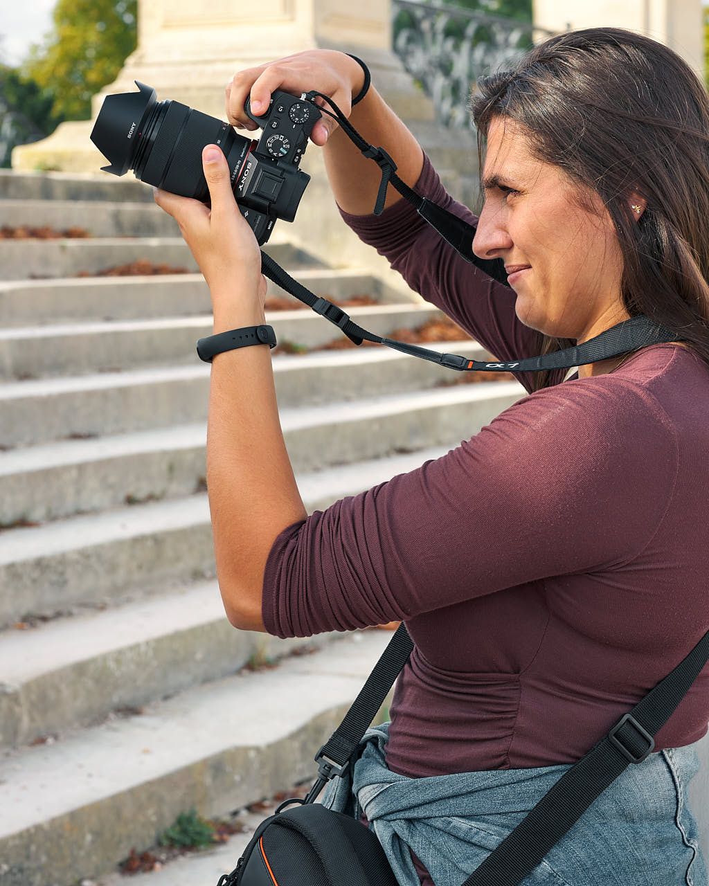 Stage Perfectionnement Photo Yvelines : Stagiaire en action dans le parc du Chateau de Saint-Germain-en-Laye, Yvelines