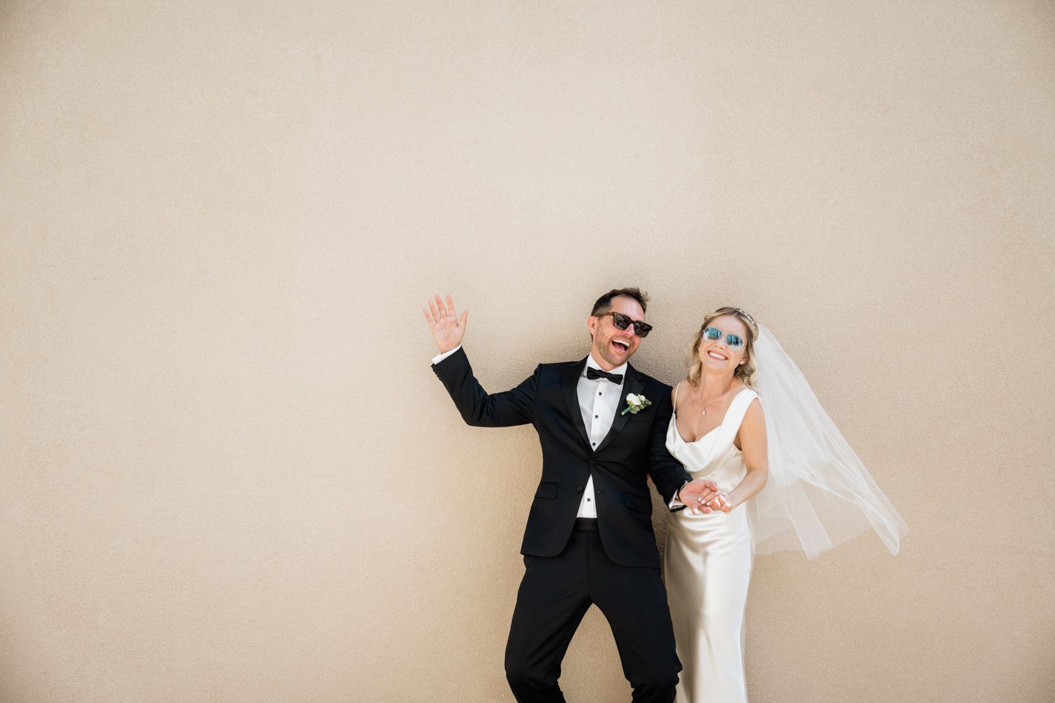 Minimalistic wedding couple portrait unconventional