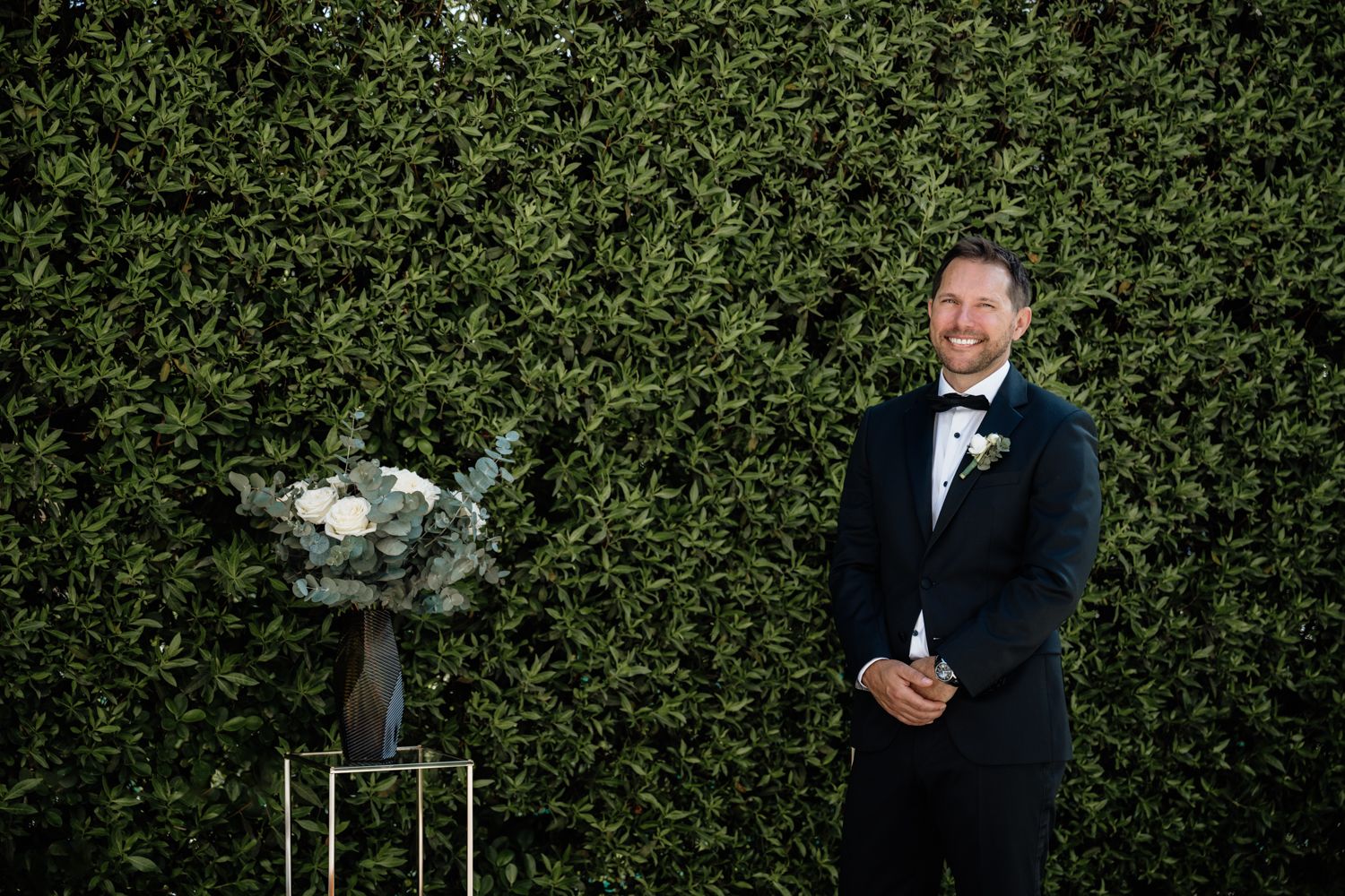 Wedding ceremony groom aisle