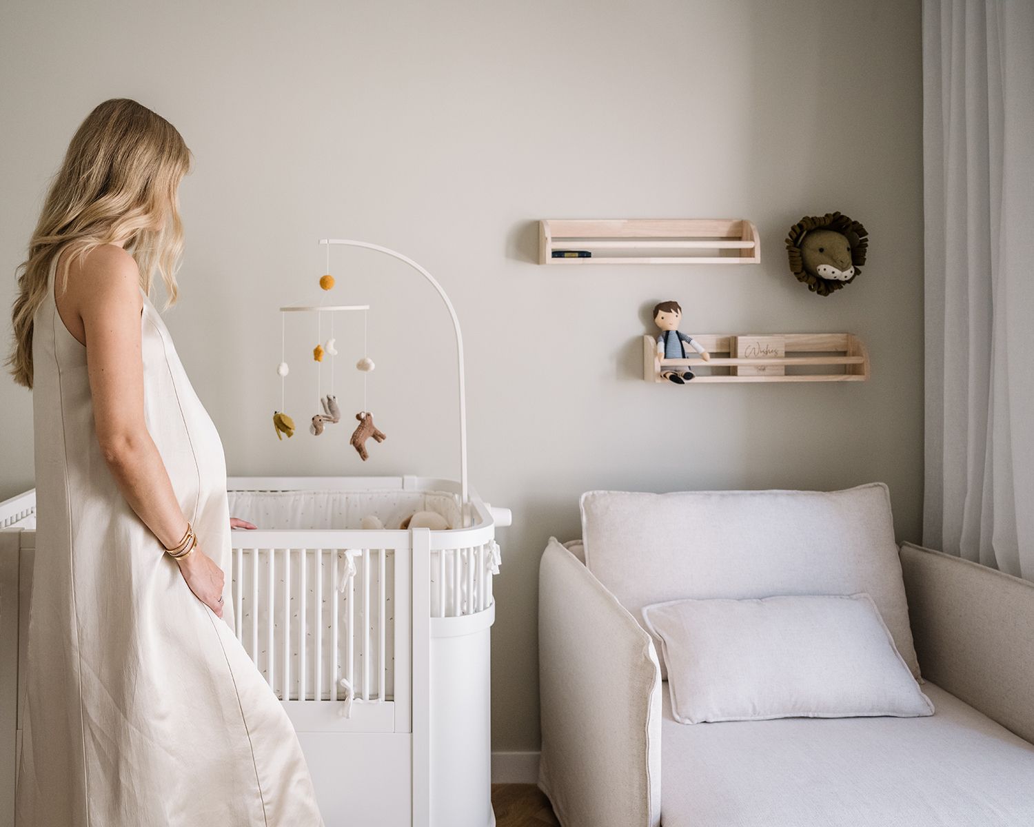 maternity photo session at home nursery