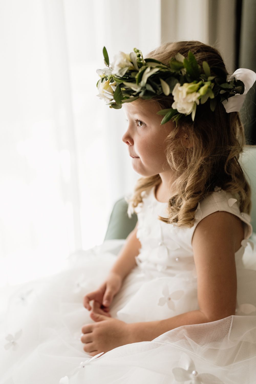 Flower girl by the window