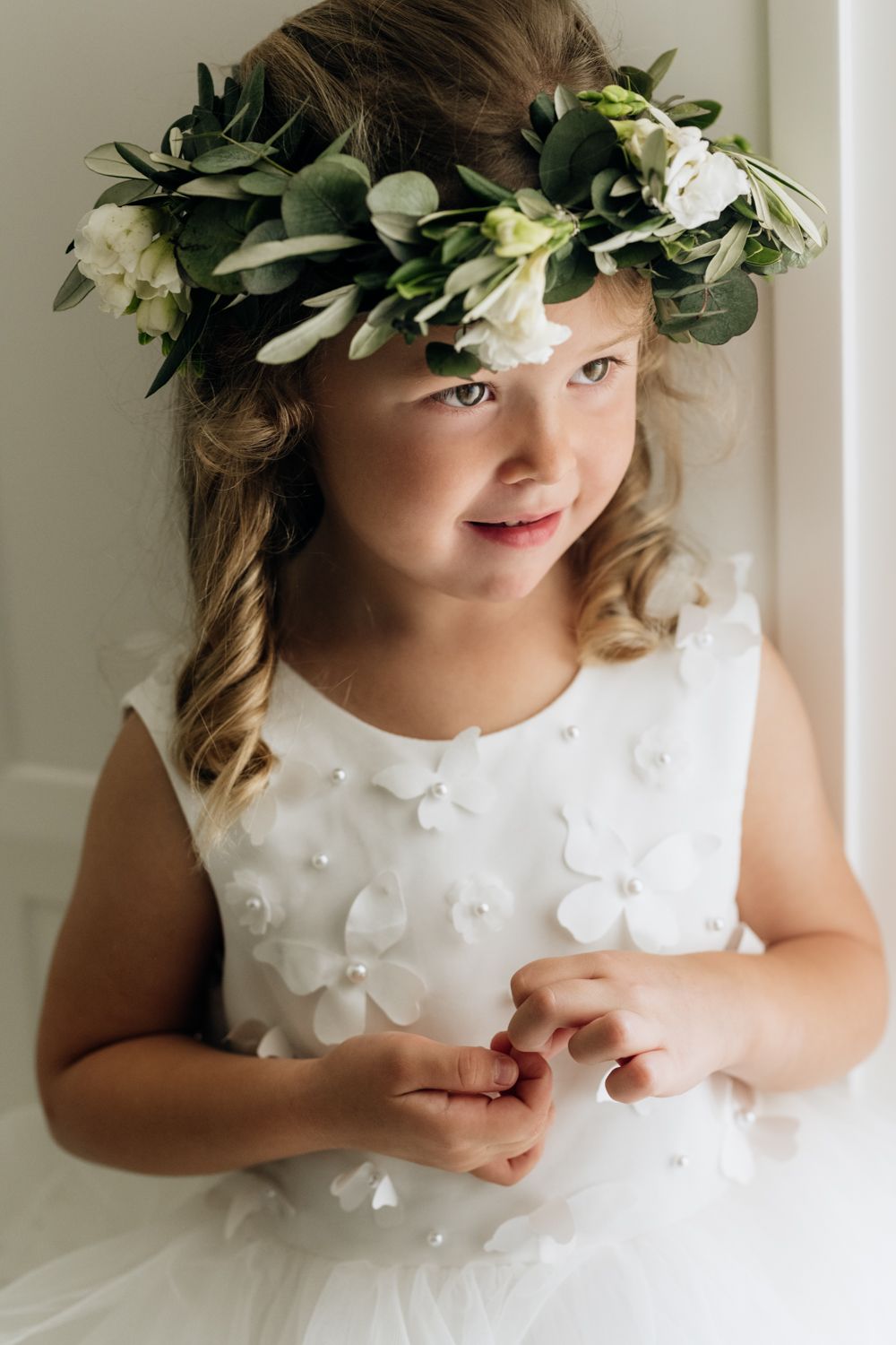 Flower girl with crown