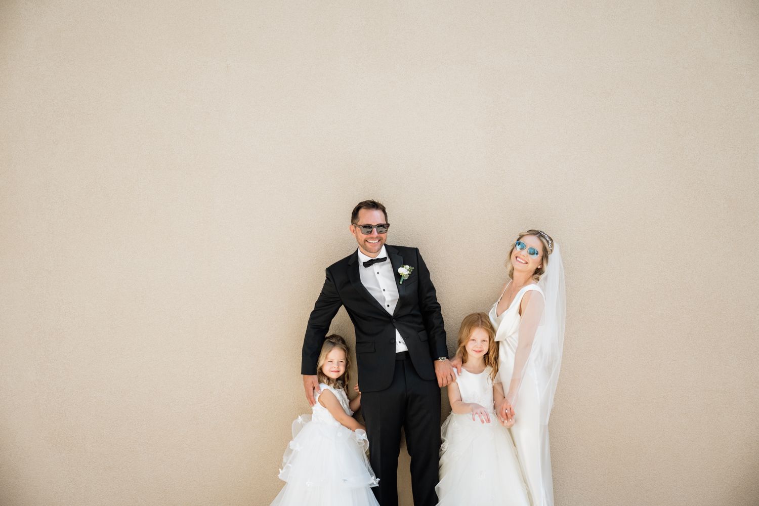 Minimalistic wedding family portrait