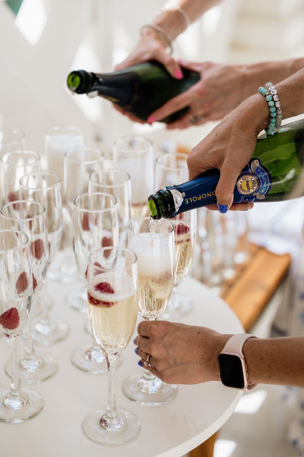 Small wedding garden ceremony champagne