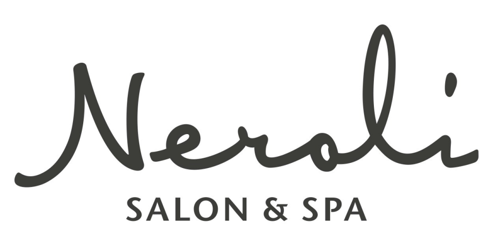 Neroli Salon & Spa logo featuring elegant dark gray cursive lettering on a white background.