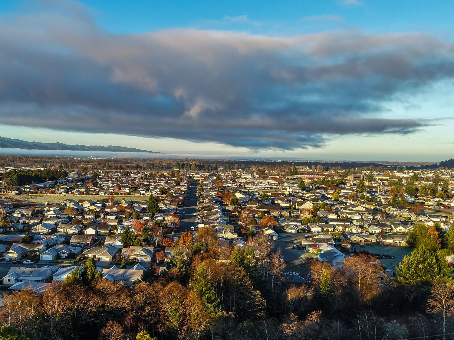 Aerial image, Hilltop neighborhood Fortuna CA.