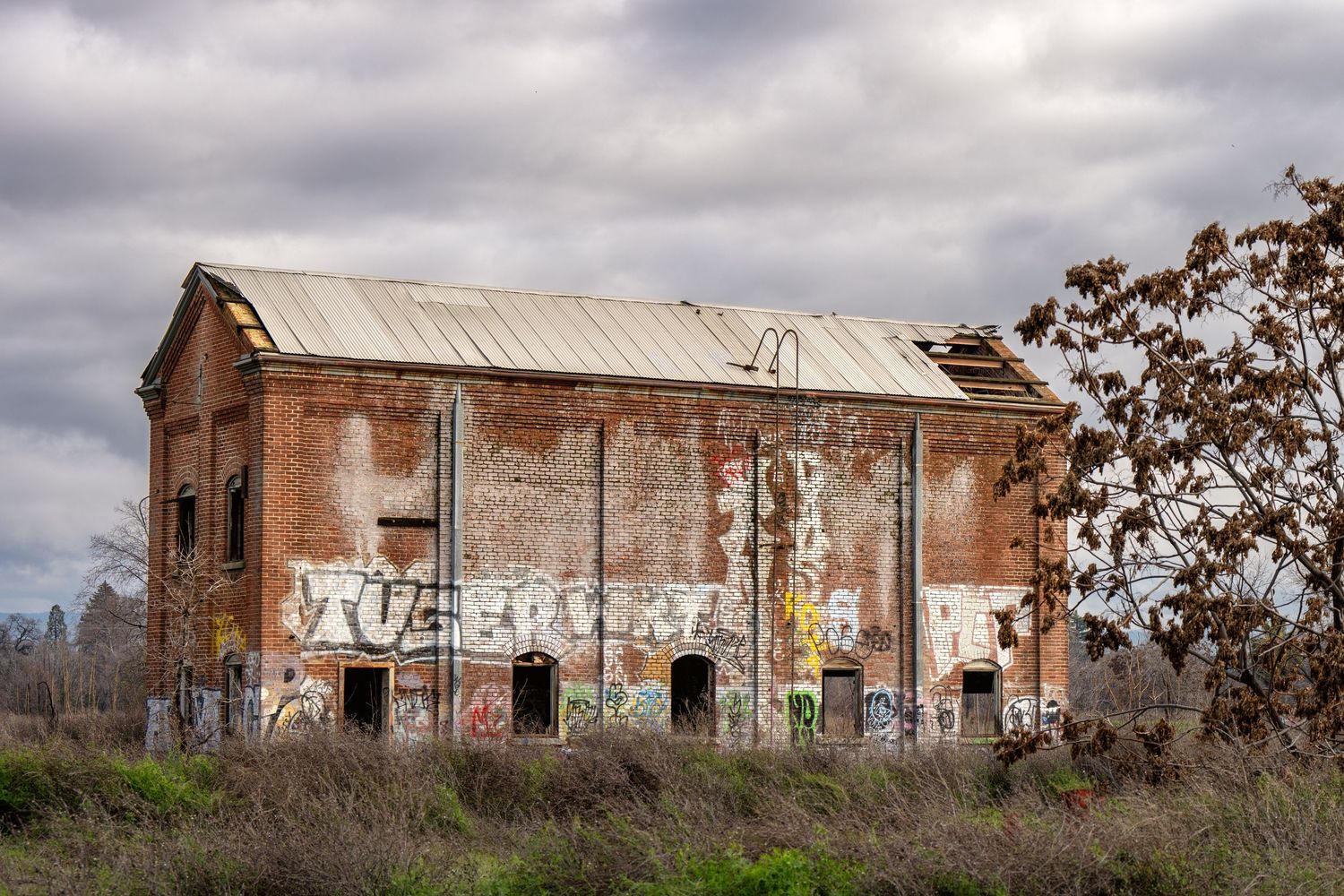 Aerial photo, Historic building Matchbox factory, Chico Ca.