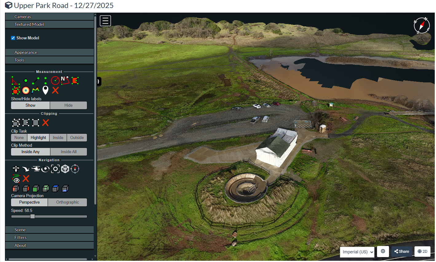 3D map screen shot ofthe  Bidwell Observatory project