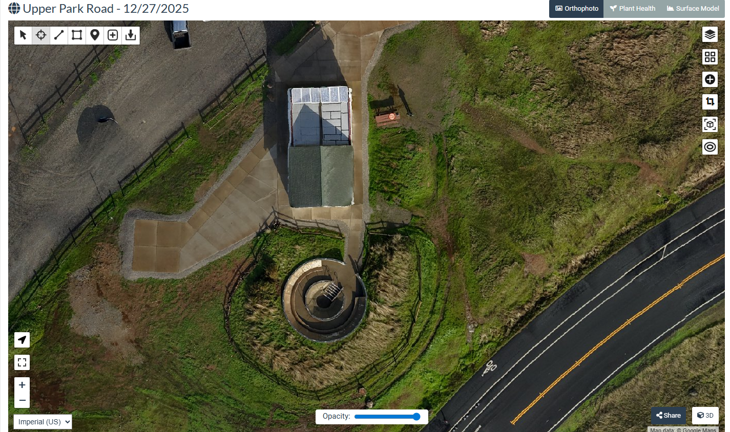2D model plan view Chico Comunity Observitory. Developed in WebOMD.