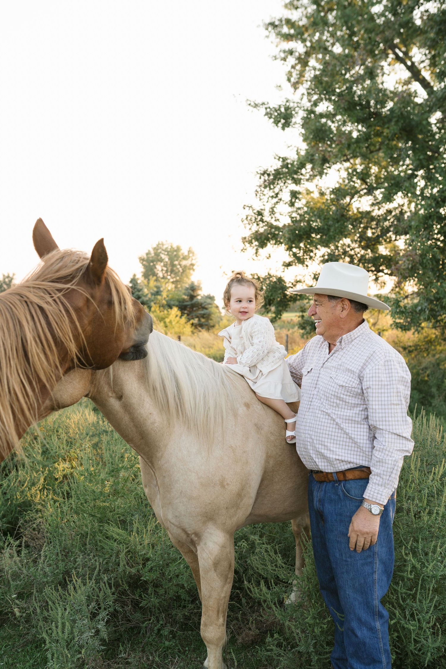 Family Session With Horses On A Private Property In St. John, Indiana Near Chicago