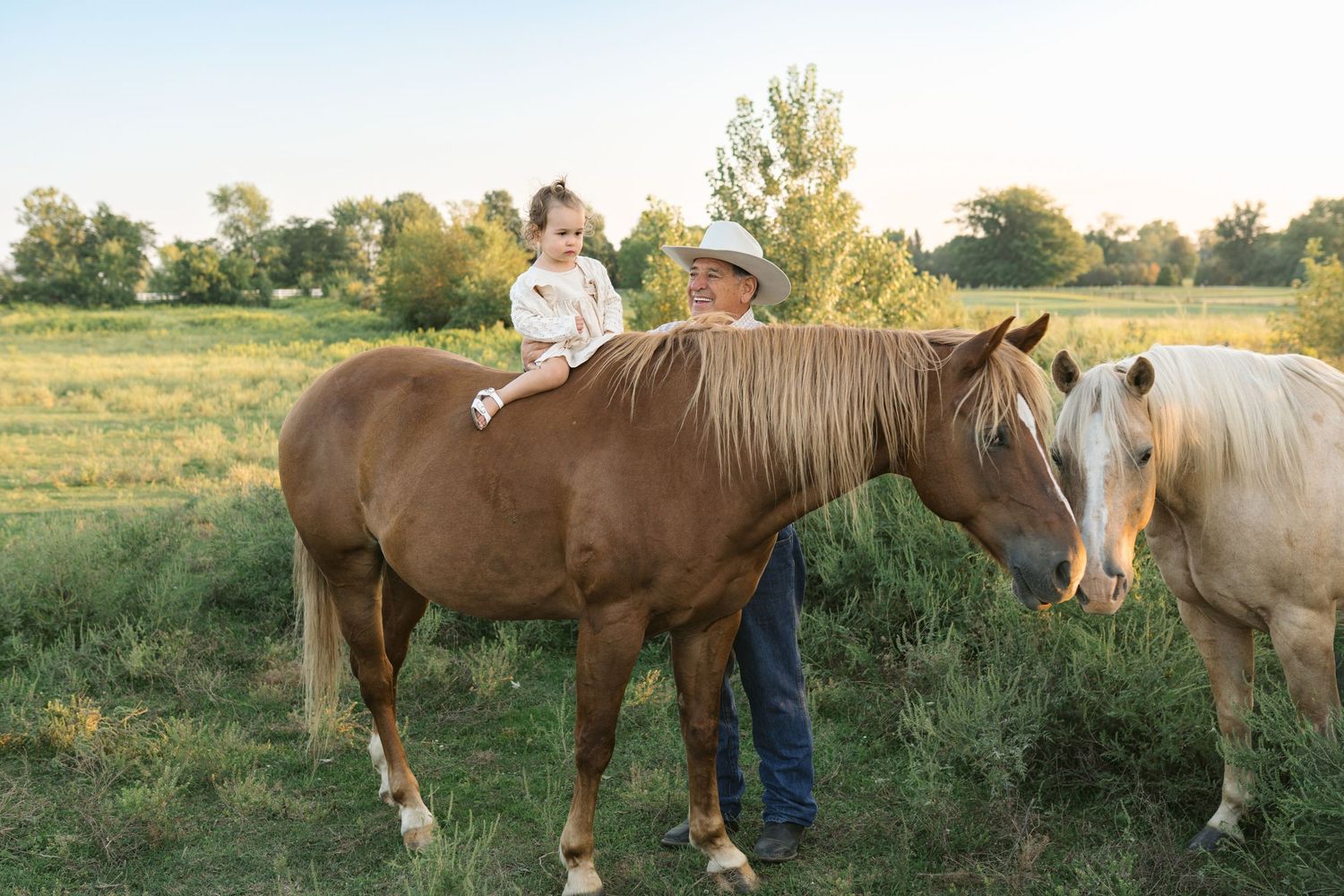 Family Session With Horses On A Private Property In St. John, Indiana Near Chicago