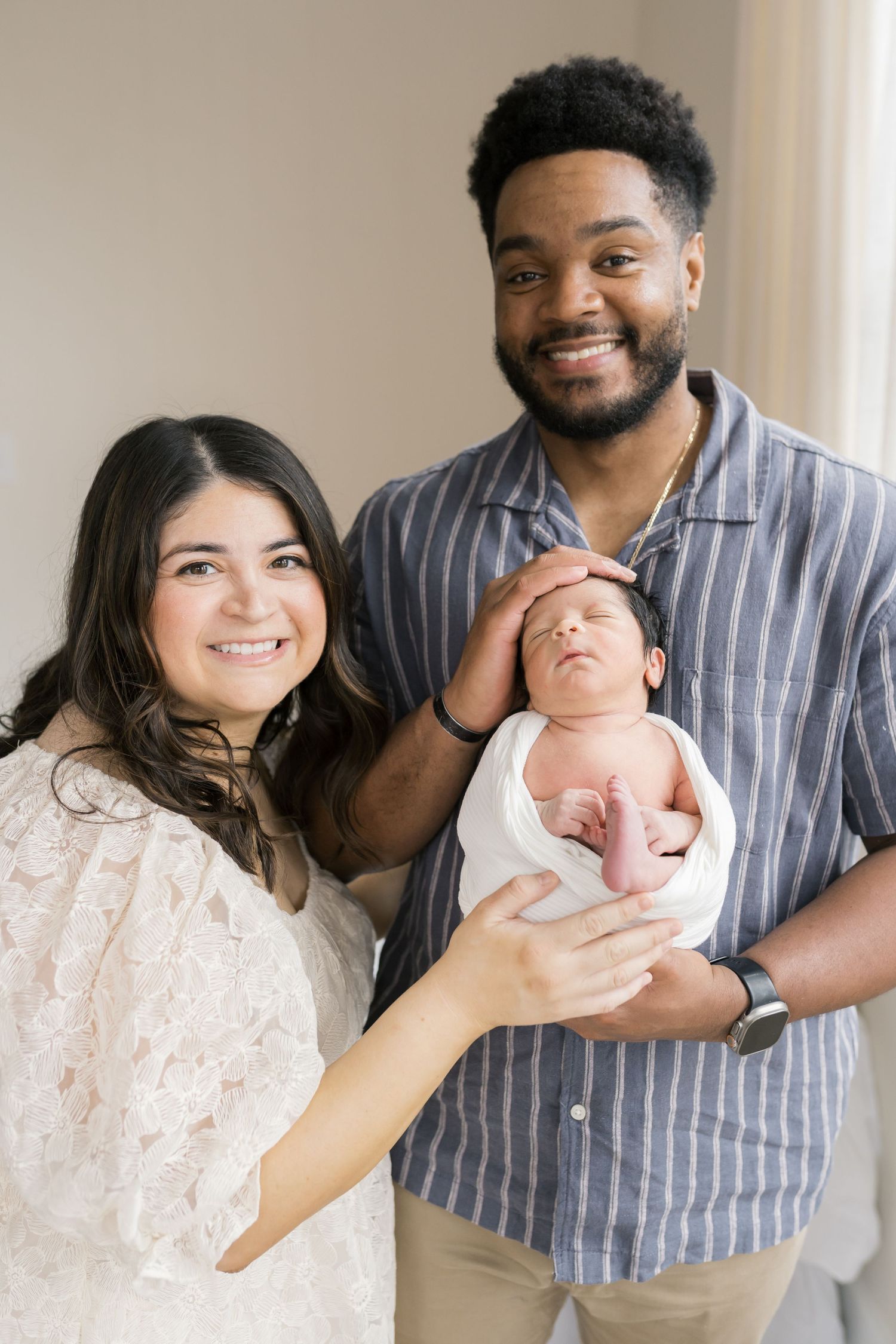 Valparaiso, Indiana newborn photographer capturing soft, natural studio portraits of a newborn baby