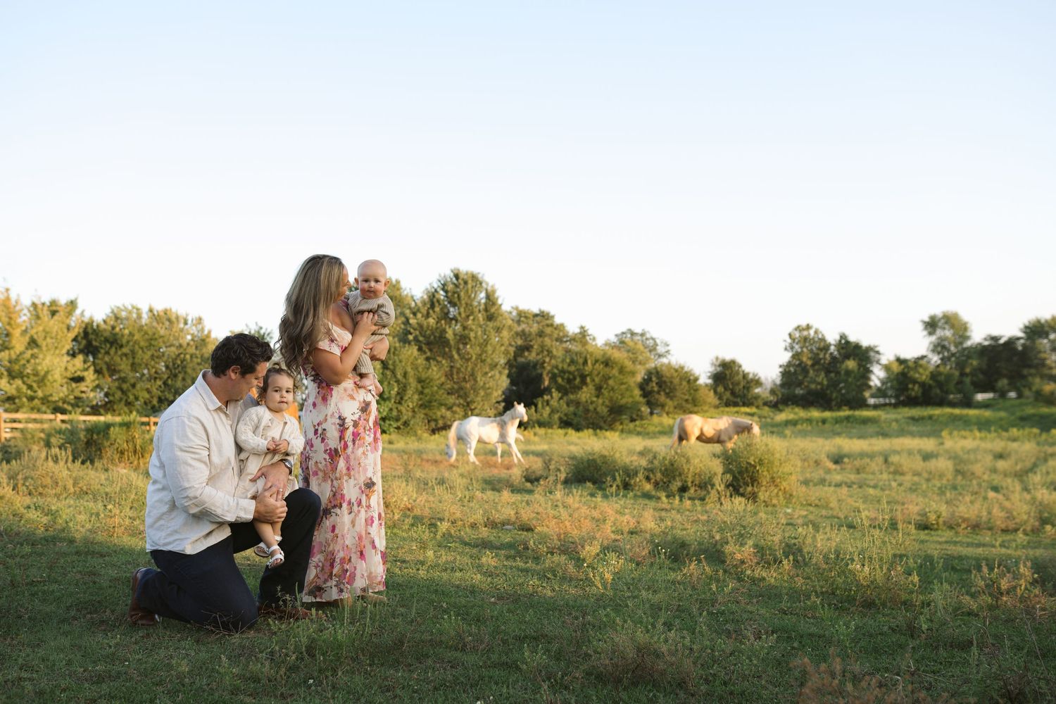 Family Session With Horses On A Private Property In St. John, Indiana Near Chicago