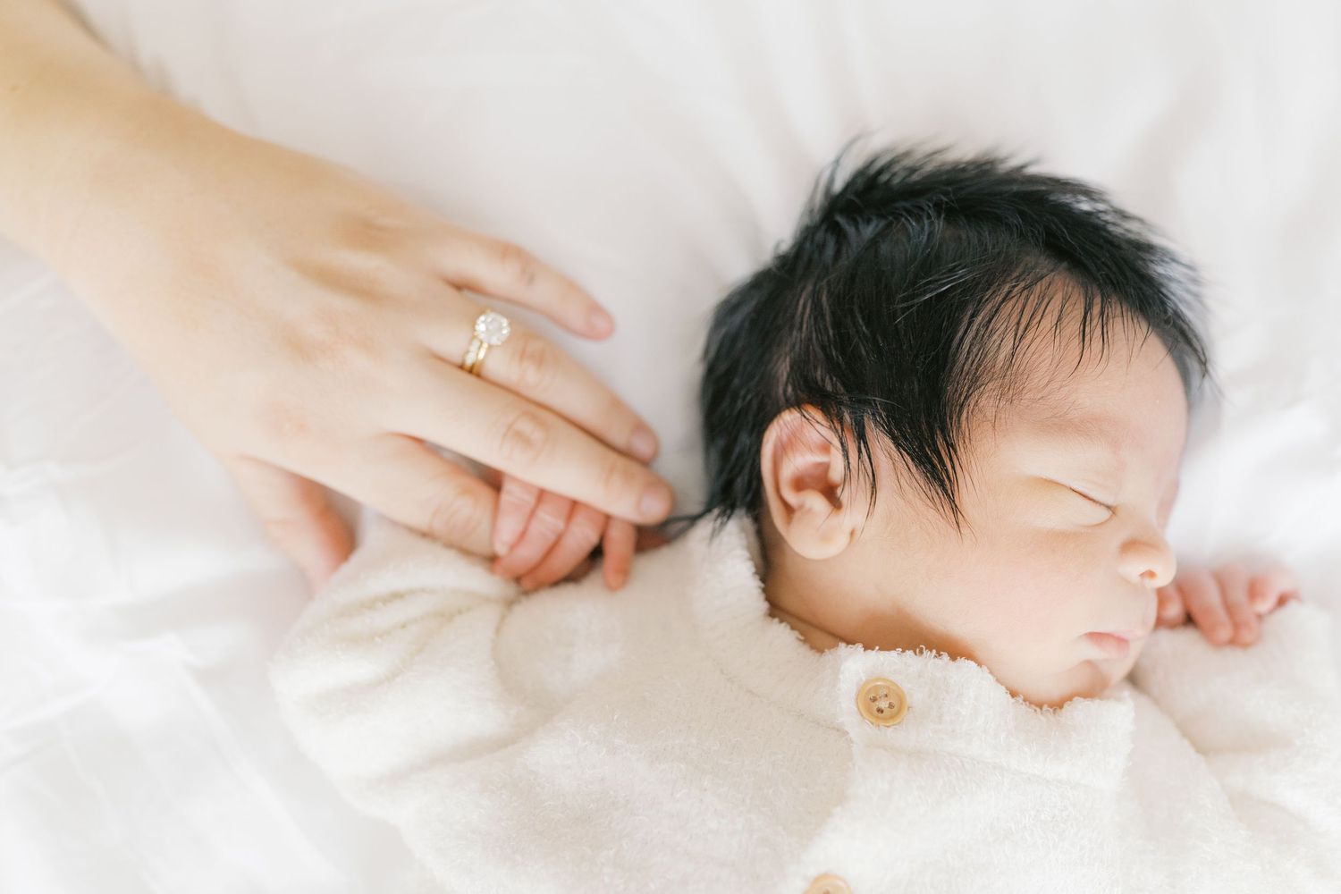Soft and natural studio newborn session near Chicago
