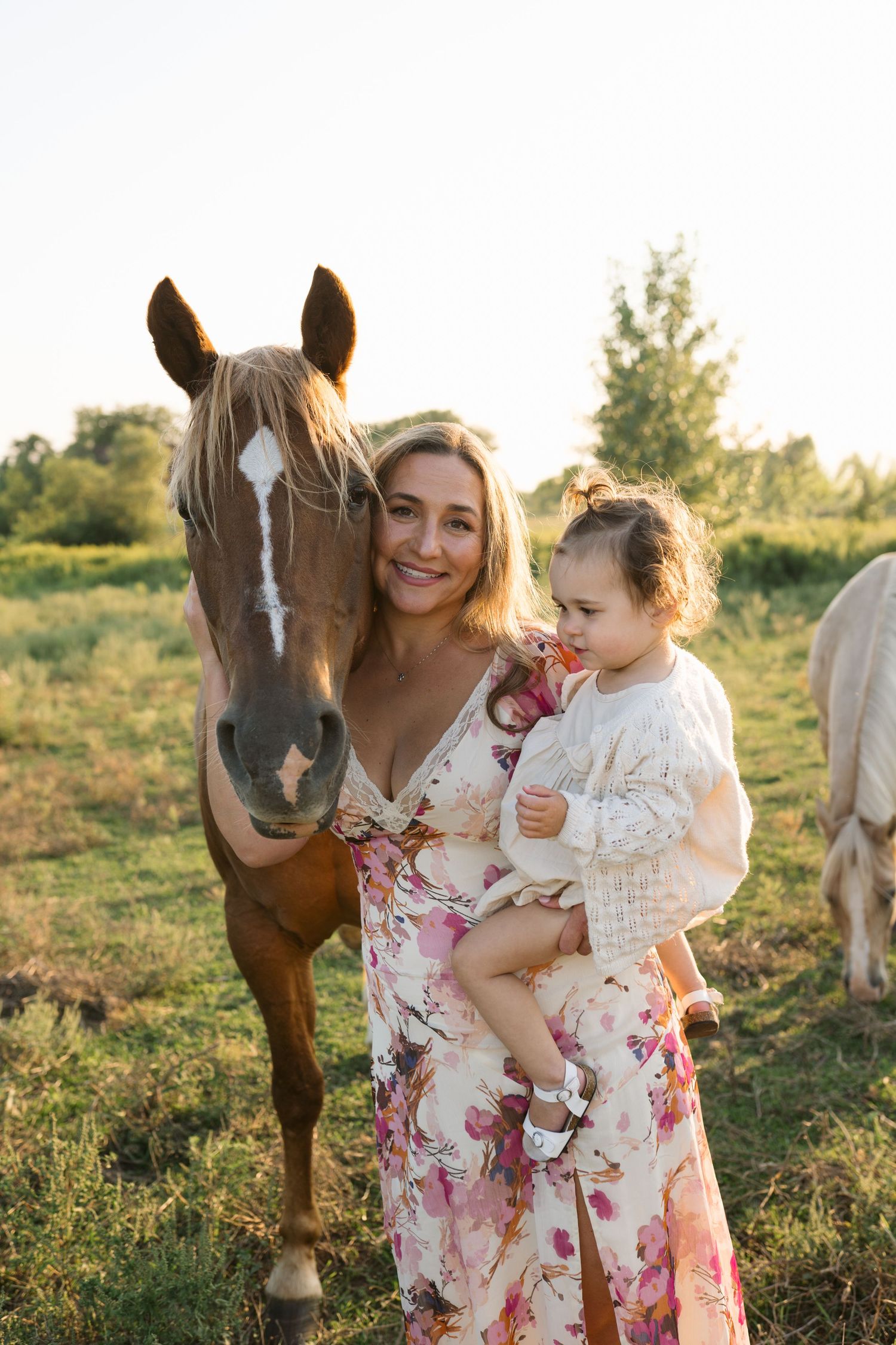 Family Session With Horses On A Private Property In St. John, Indiana Near Chicago