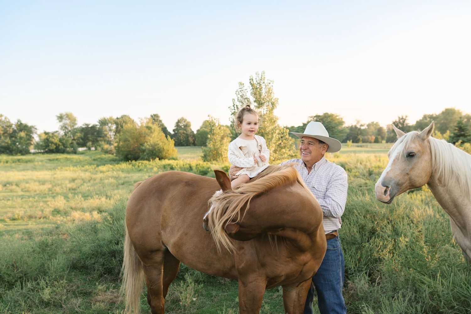 Family Session With Horses On A Private Property In St. John, Indiana Near Chicago
