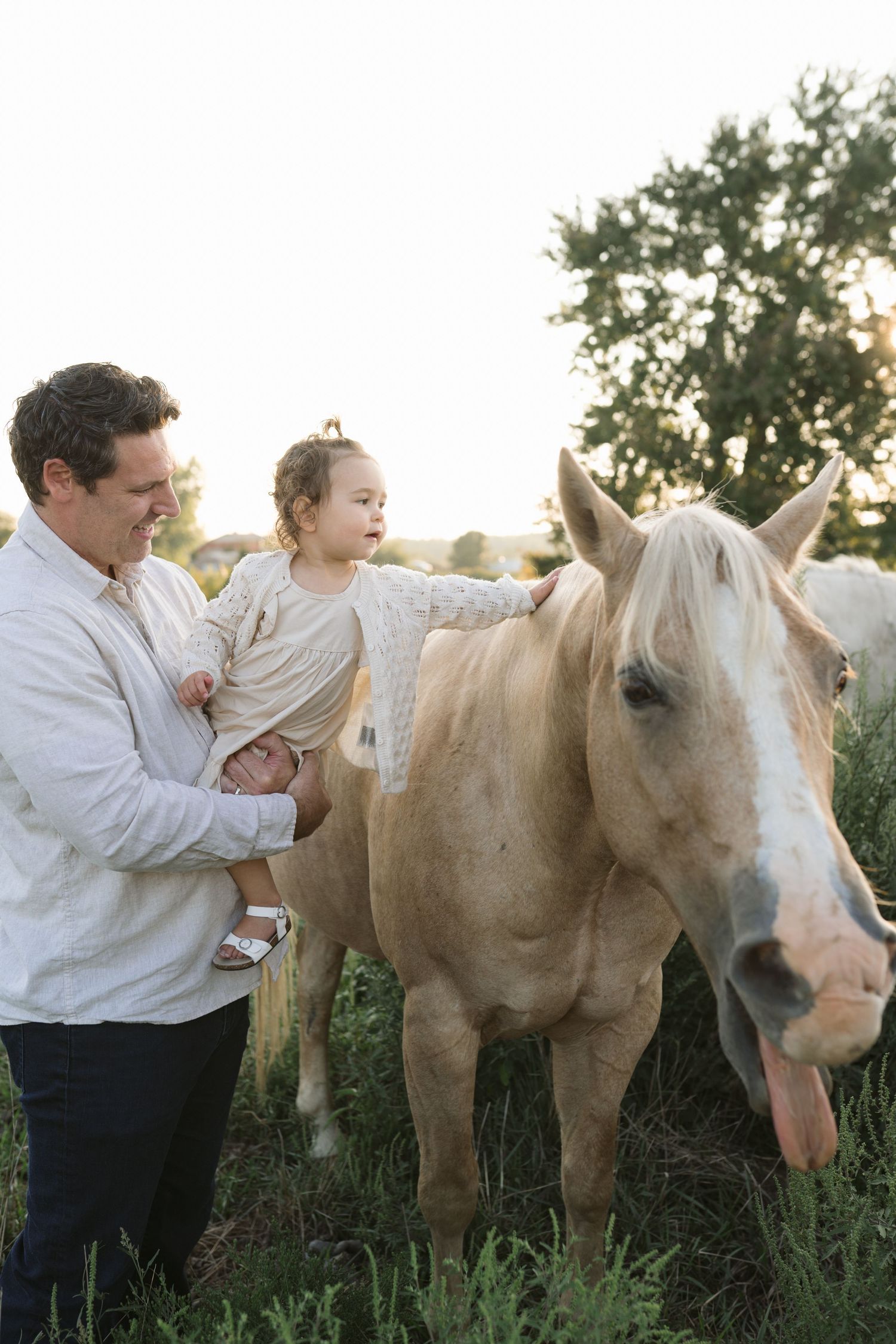 Family Session With Horses On A Private Property In St. John, Indiana Near Chicago