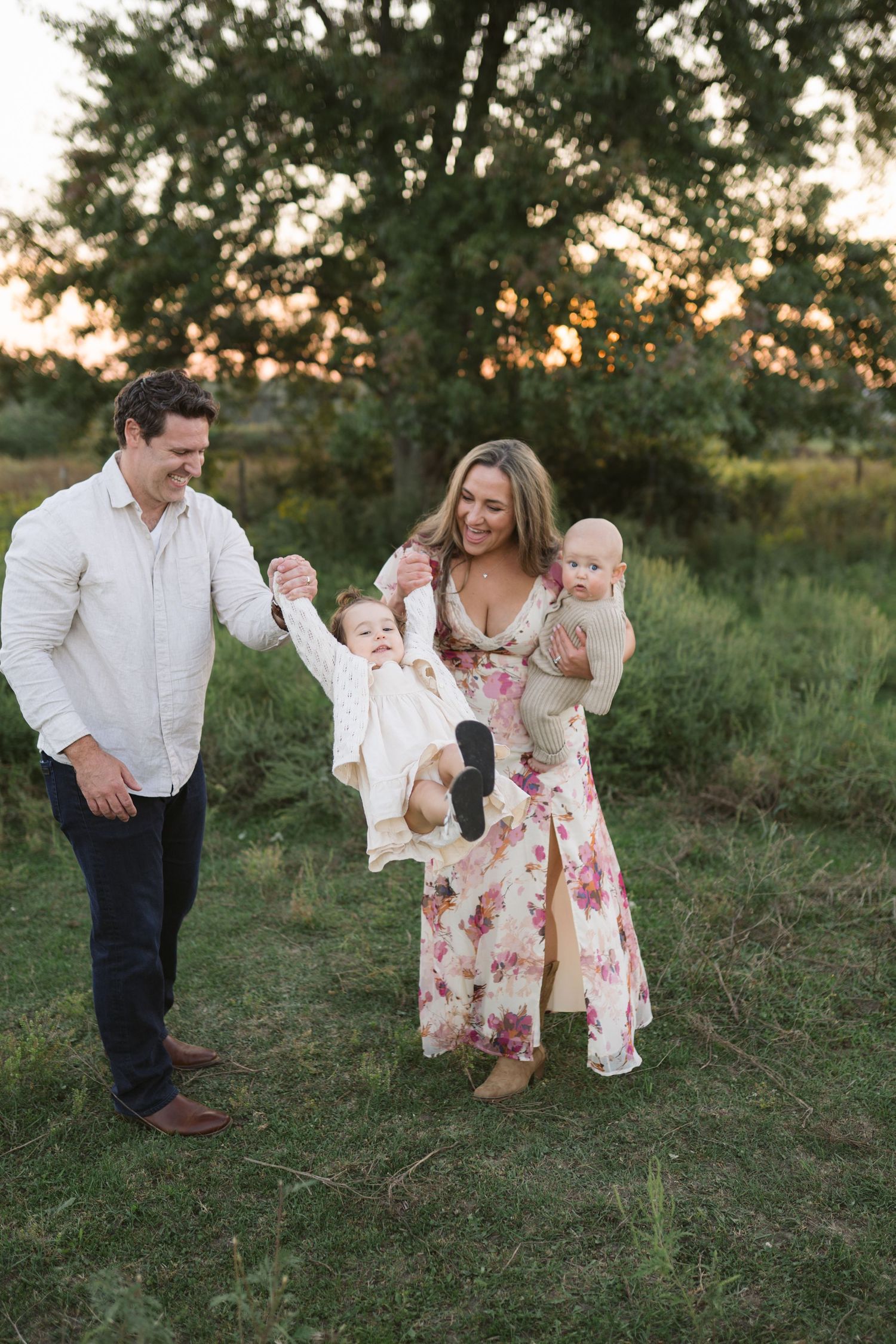 Family Session With Horses On A Private Property In St. John, Indiana Near Chicago
