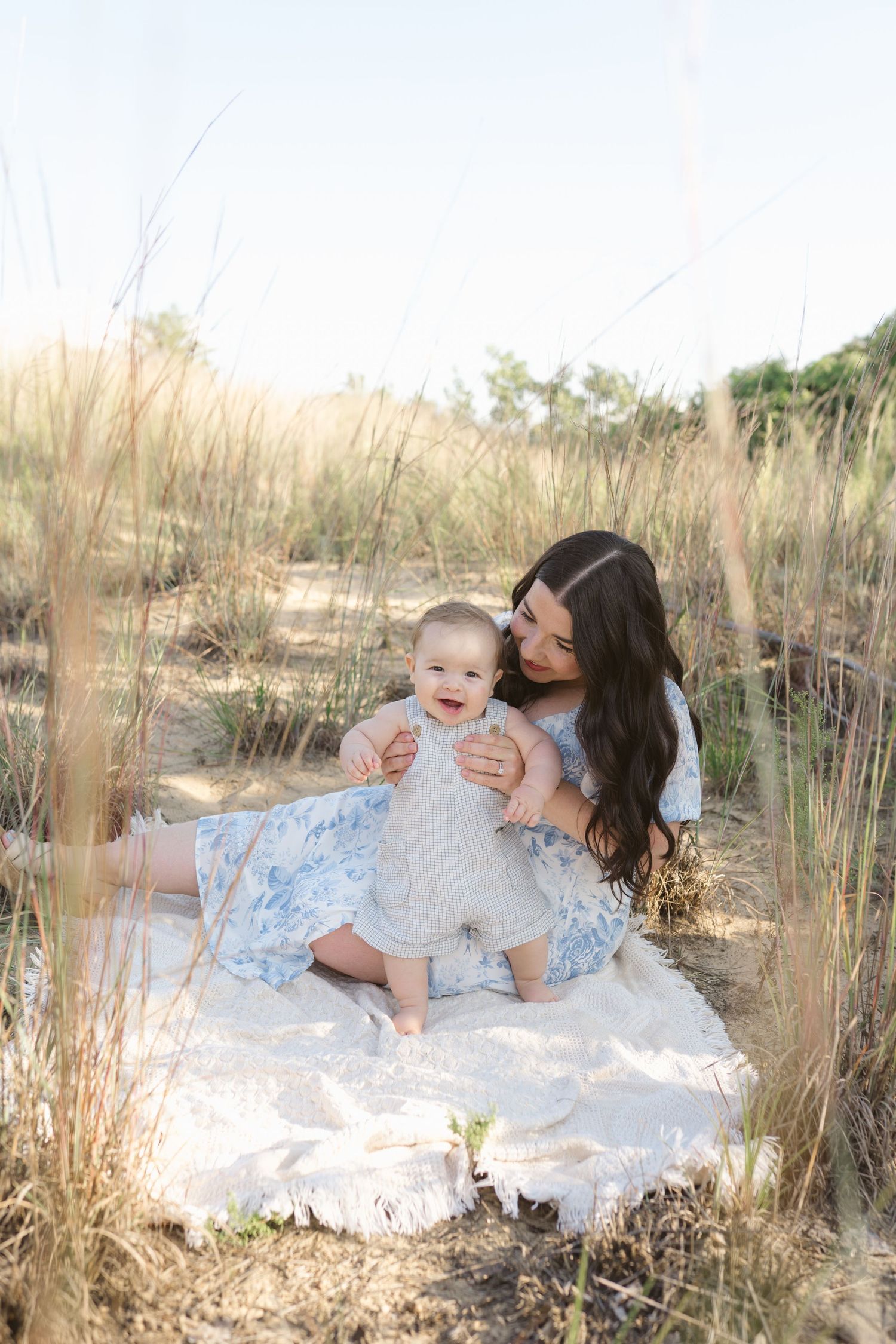 Six Month Baby Milestone Session in Portage, Indiana, at the Indiana Dunes near Chicago