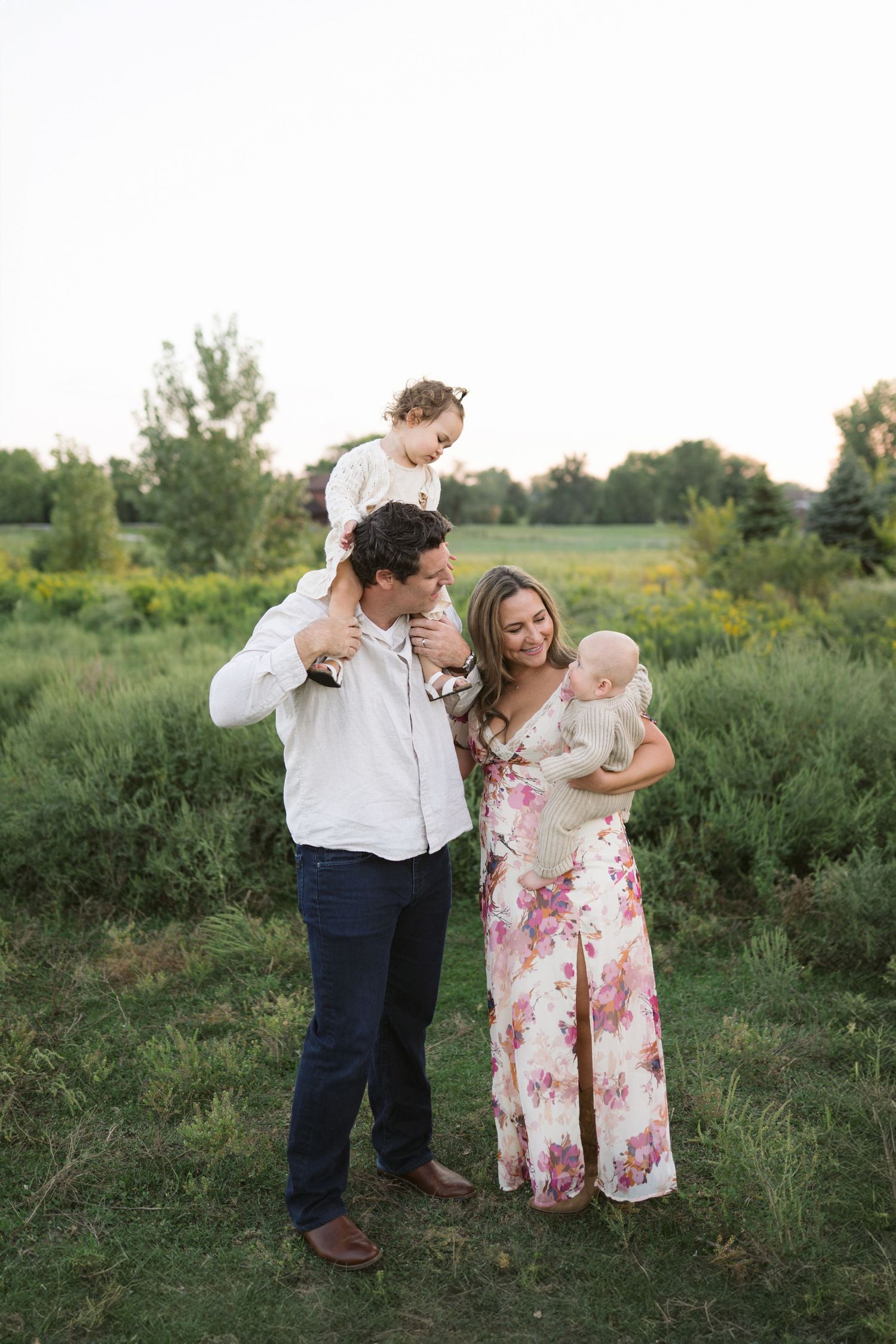 Family Session With Horses On A Private Property In St. John, Indiana Near Chicago