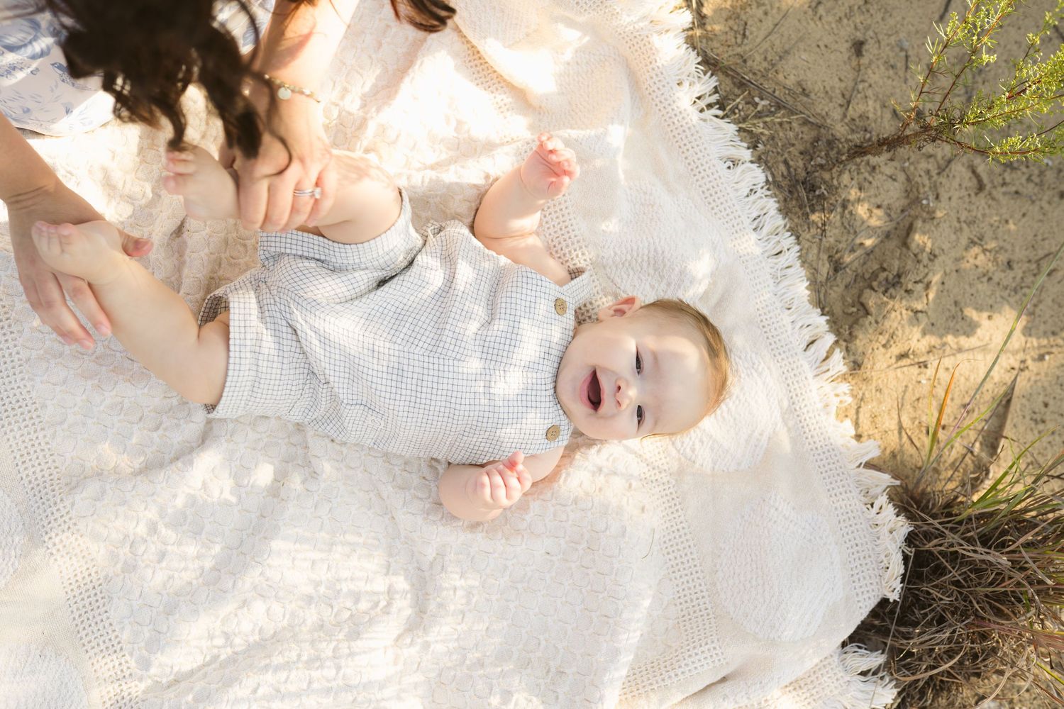 Six Month Baby Milestone Session in Portage, Indiana, at the Indiana Dunes near Chicago