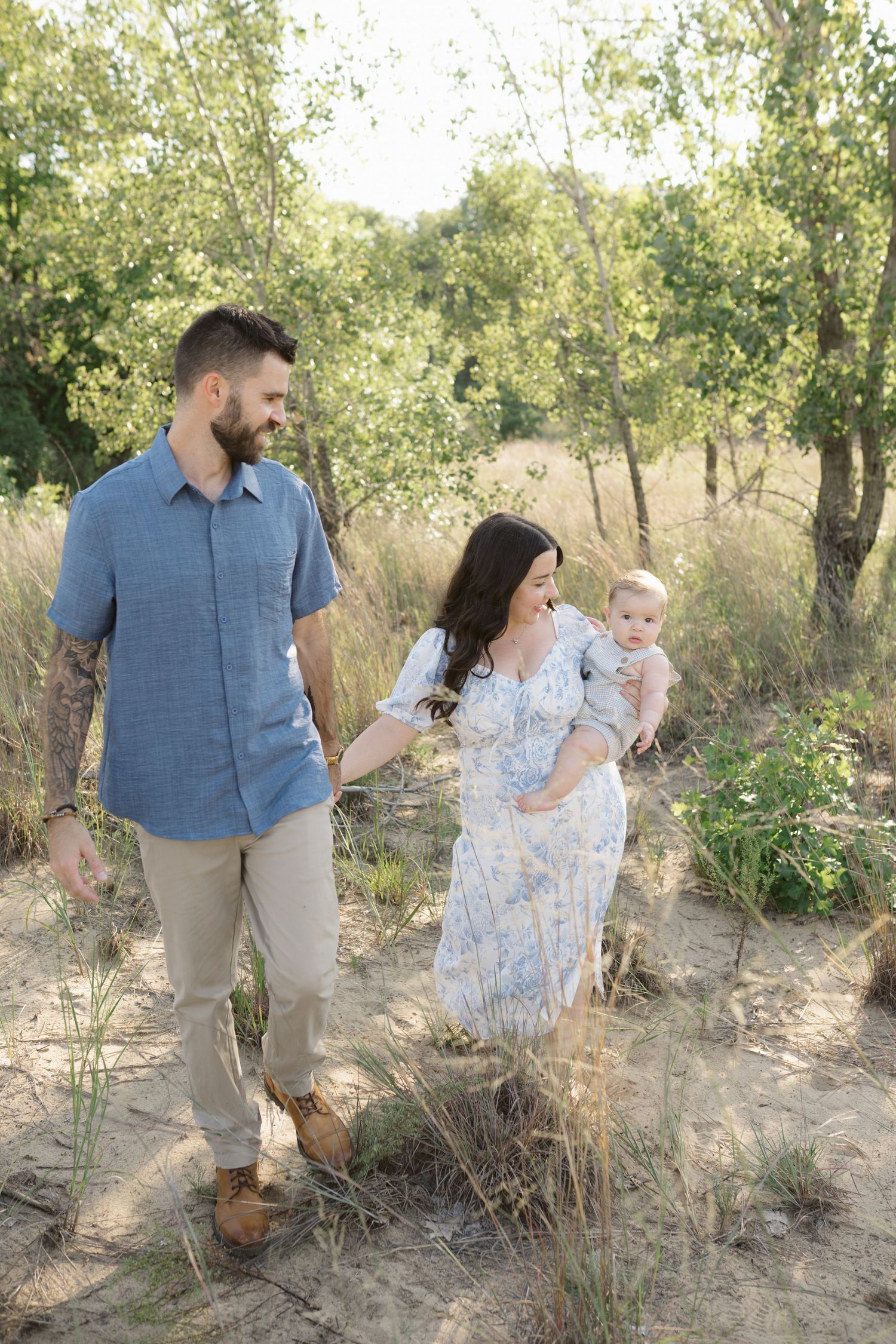 Six Month Baby Milestone Session in Portage, Indiana, at the Indiana Dunes near Chicago