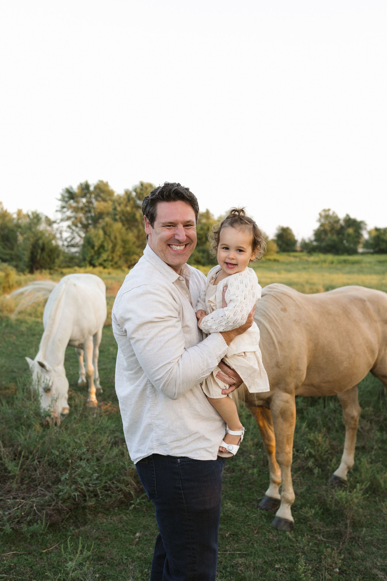 Family Session With Horses On A Private Property In St. John, Indiana Near Chicago