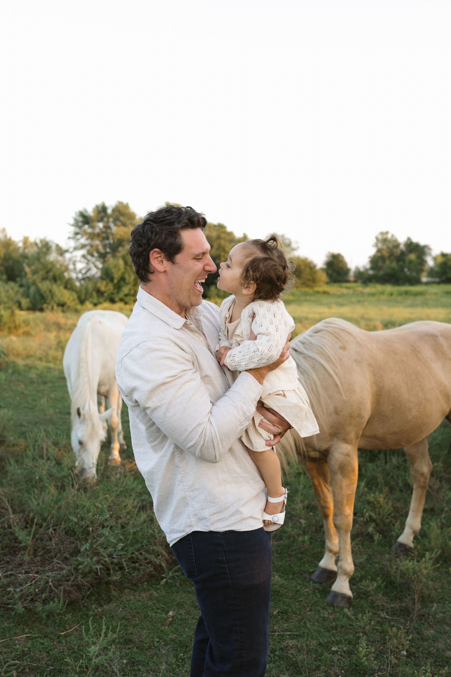 Family Session With Horses On A Private Property In St. John, Indiana Near Chicago