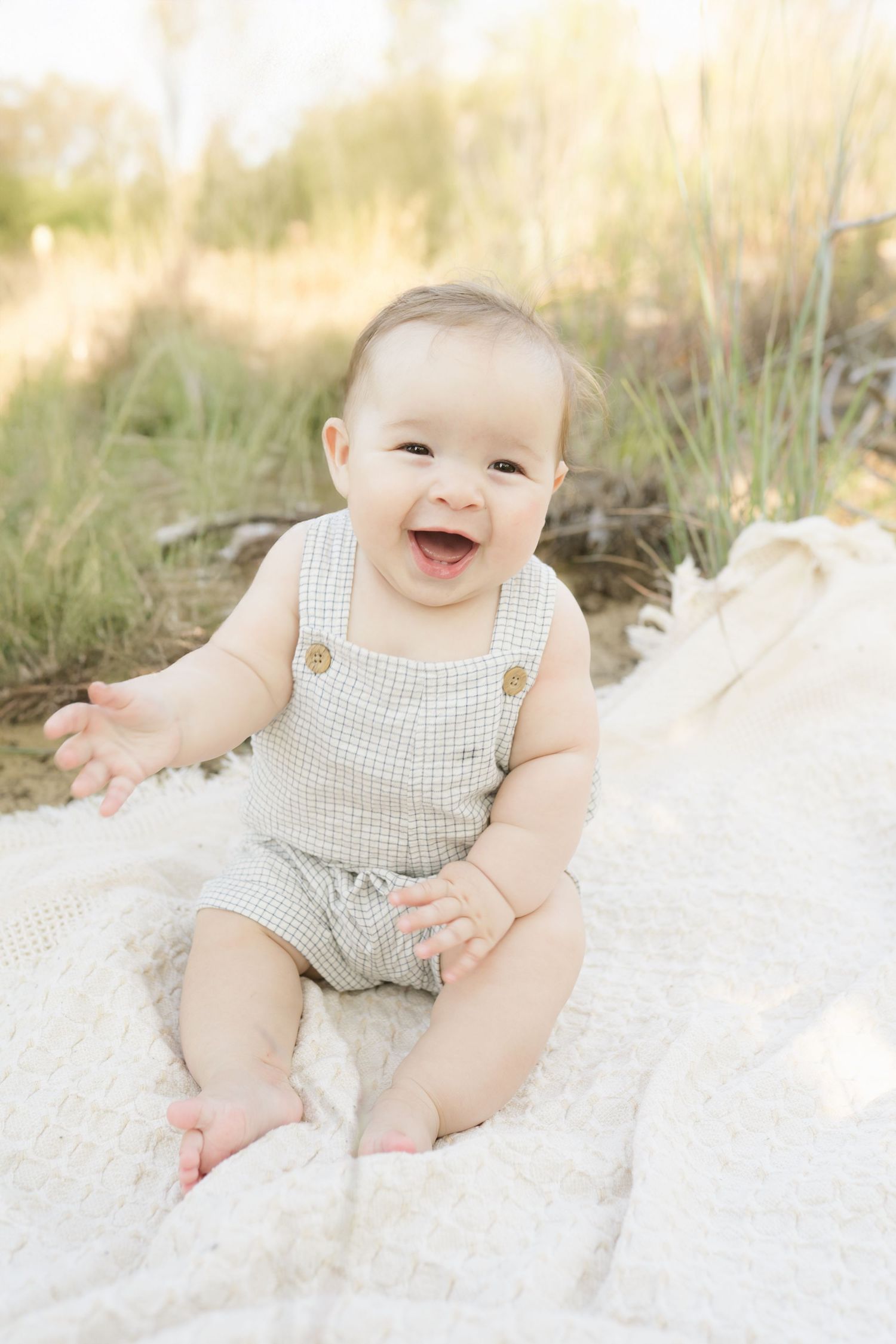Six Month Baby Milestone Session in Portage, Indiana, at the Indiana Dunes near Chicago